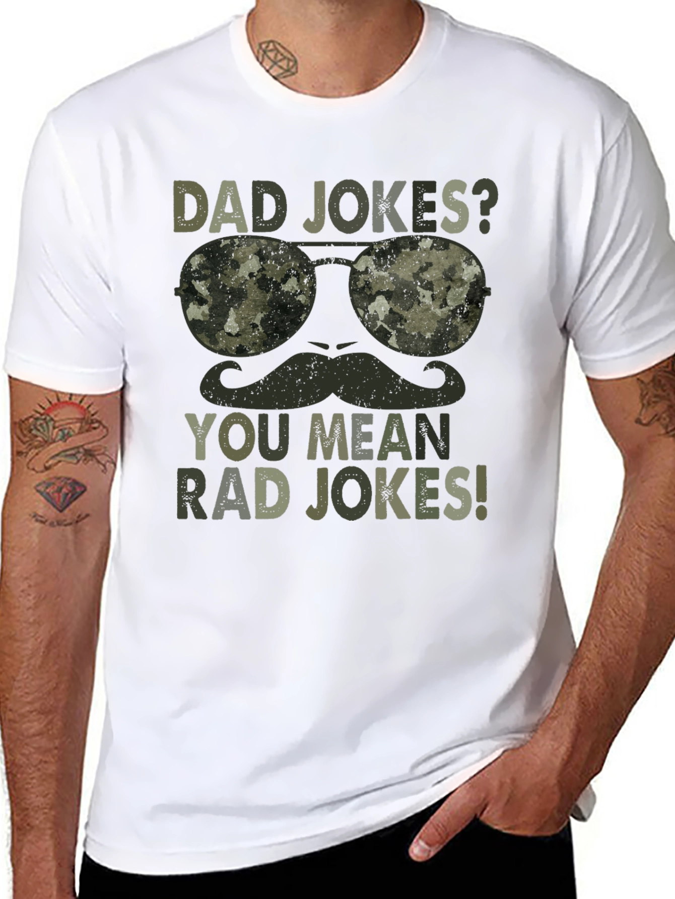 Dad Jokes? Rad Jokes! Camo Graphic T-Shirt