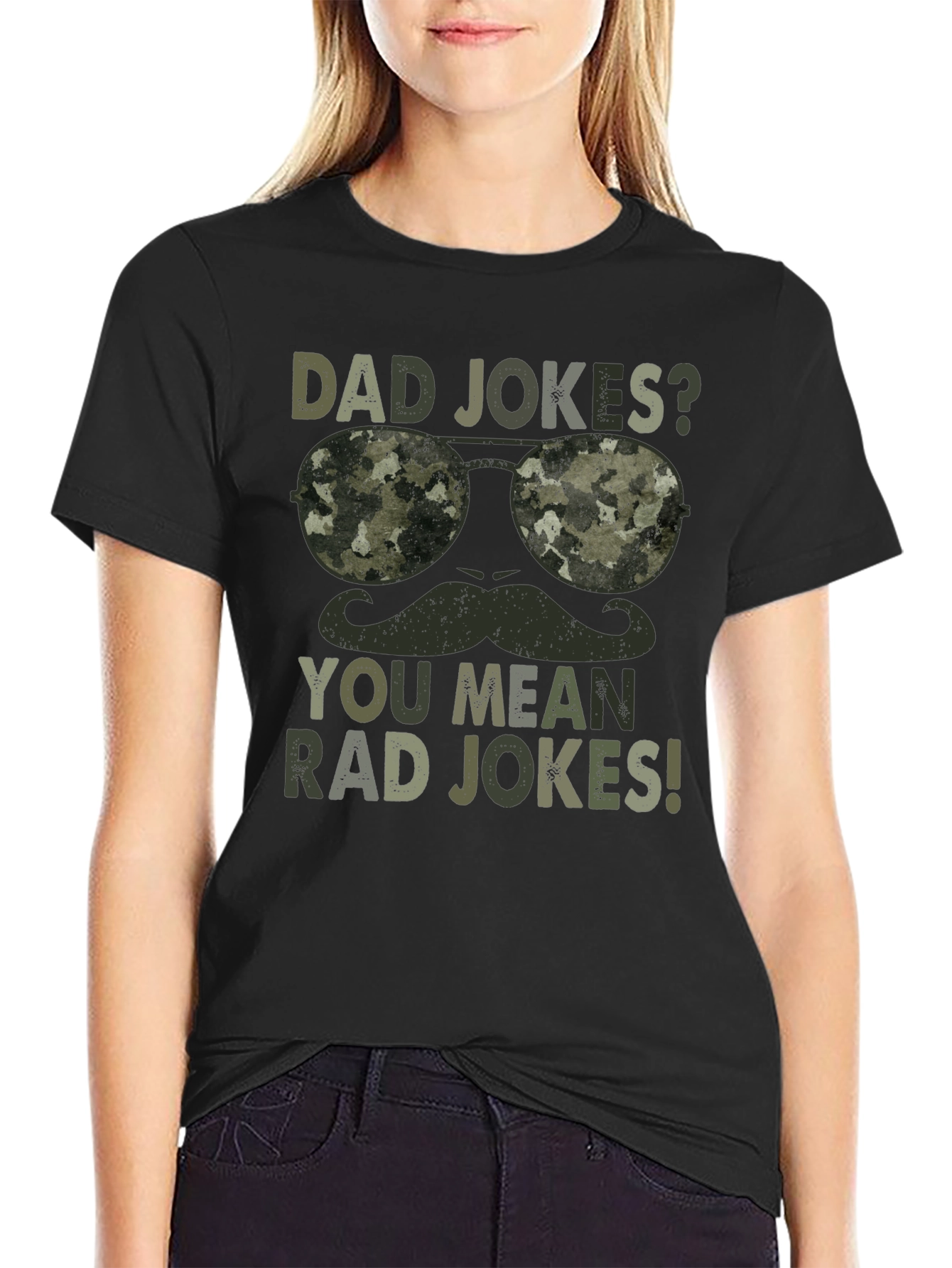 Dad Jokes? Rad Jokes! Camo Graphic T-Shirt