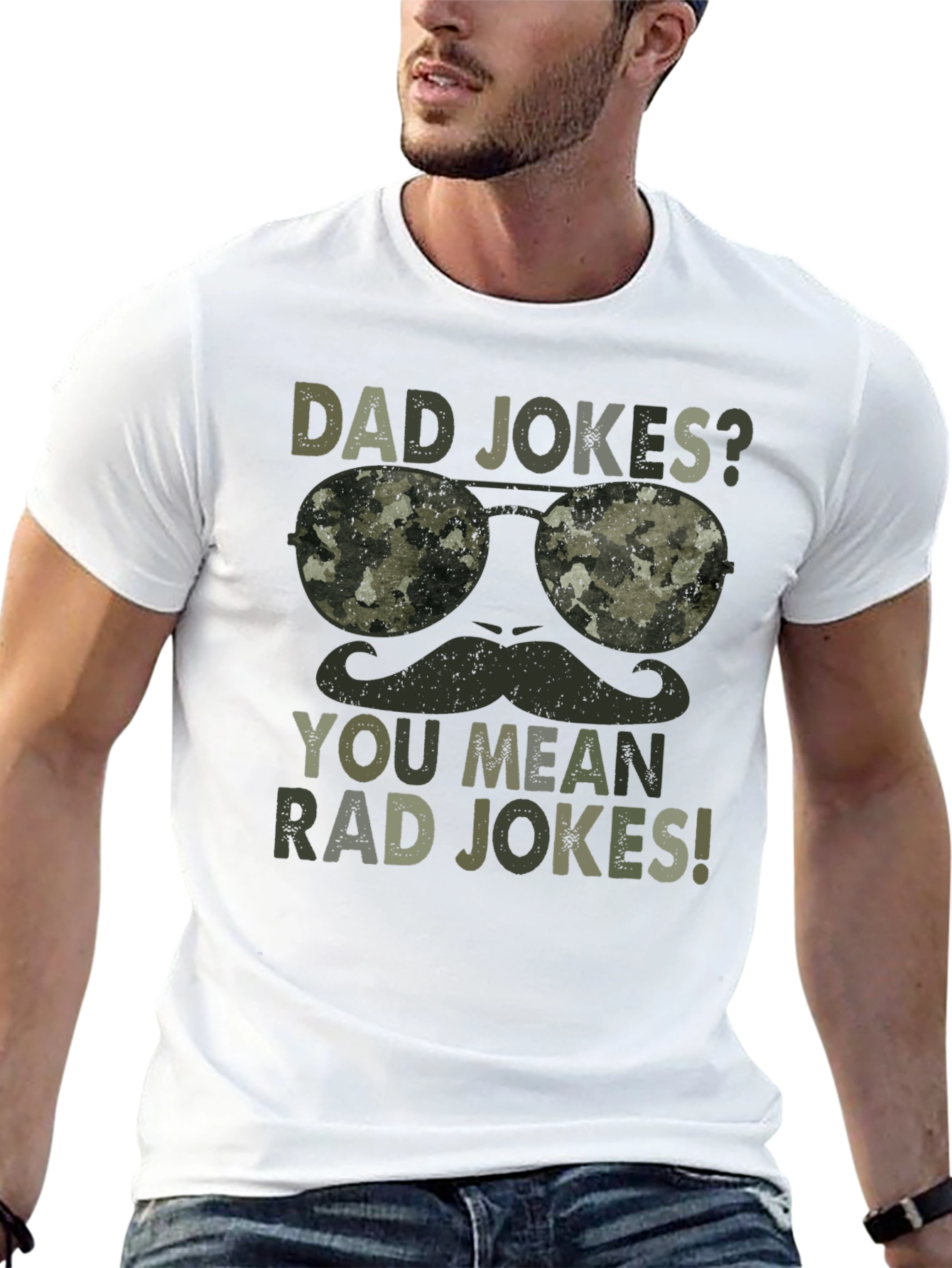 Dad Jokes? Rad Jokes! Camo Graphic T-Shirt