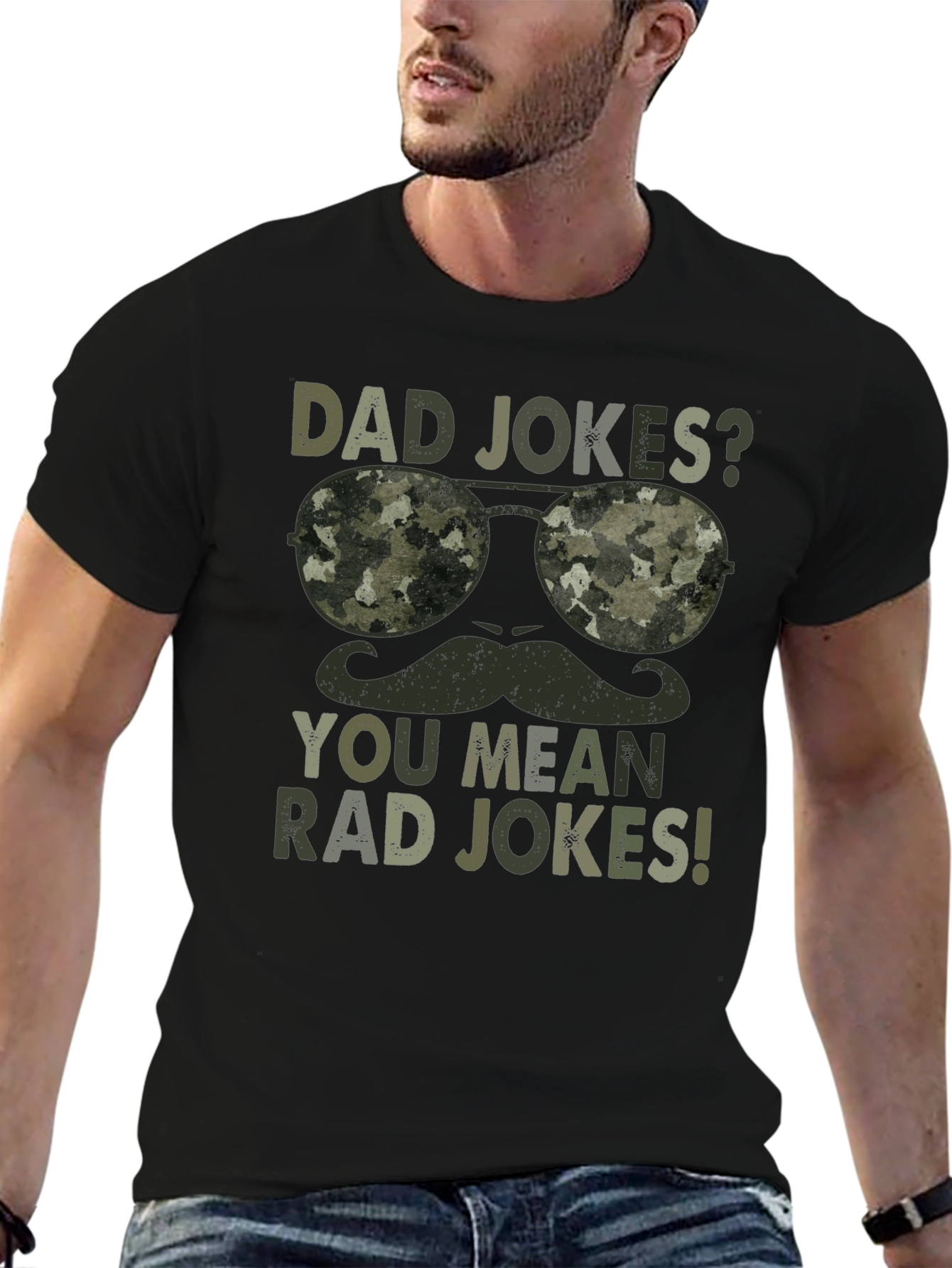 Dad Jokes? Rad Jokes! Camo Graphic T-Shirt