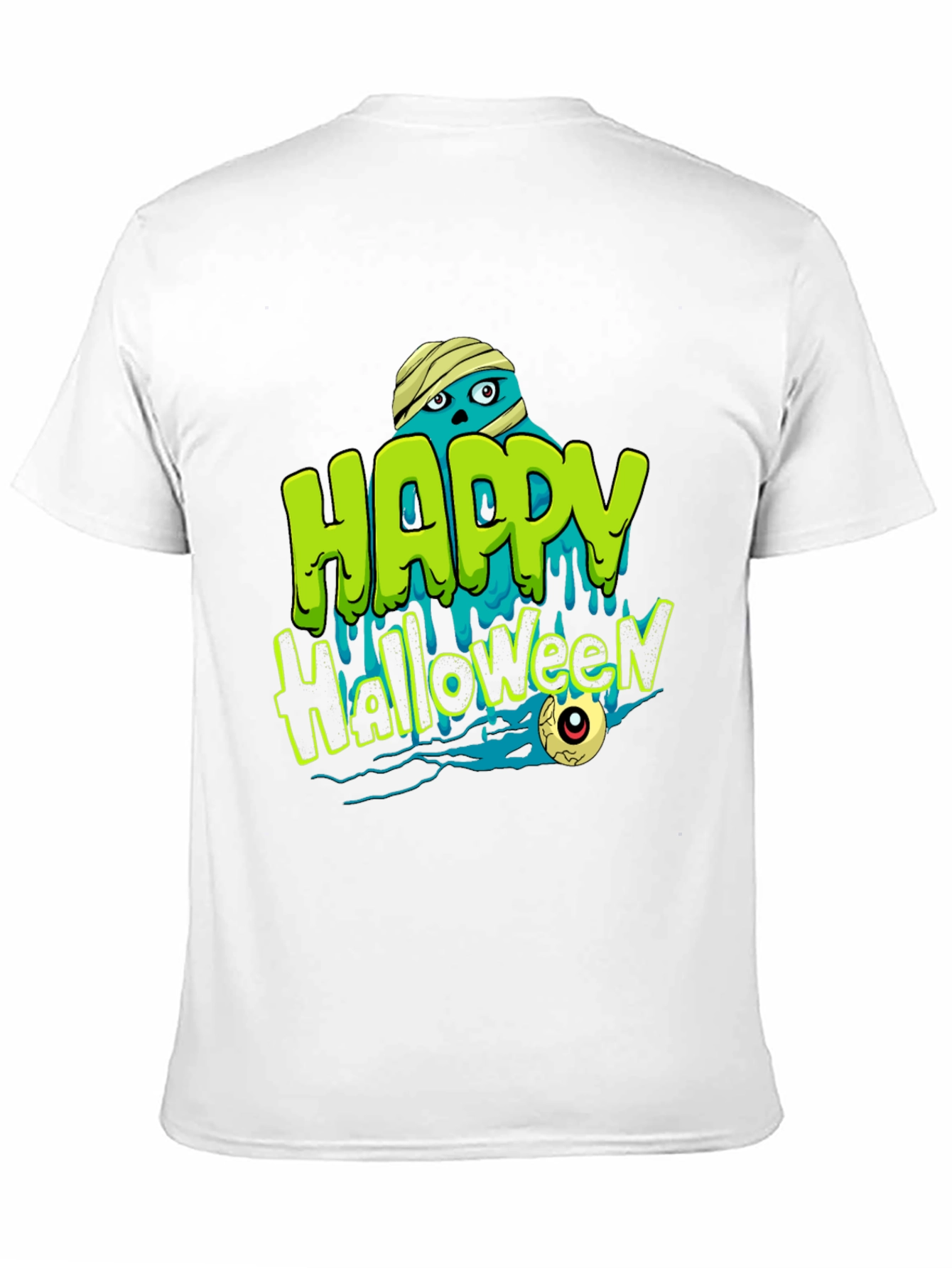 Happy Halloween Mummy Graphic Tee - Spooky Season Shirt
