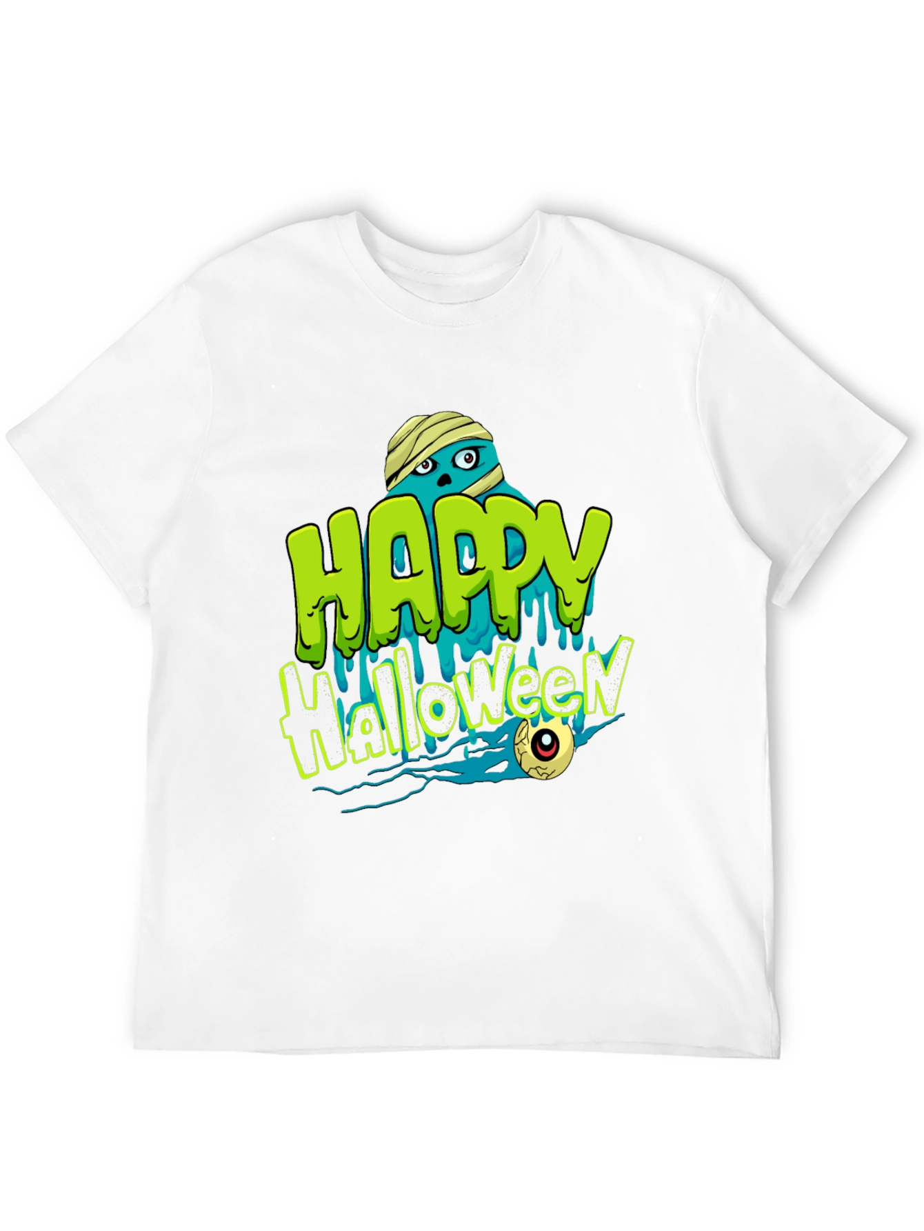 Happy Halloween Mummy Graphic Tee - Spooky Season Shirt