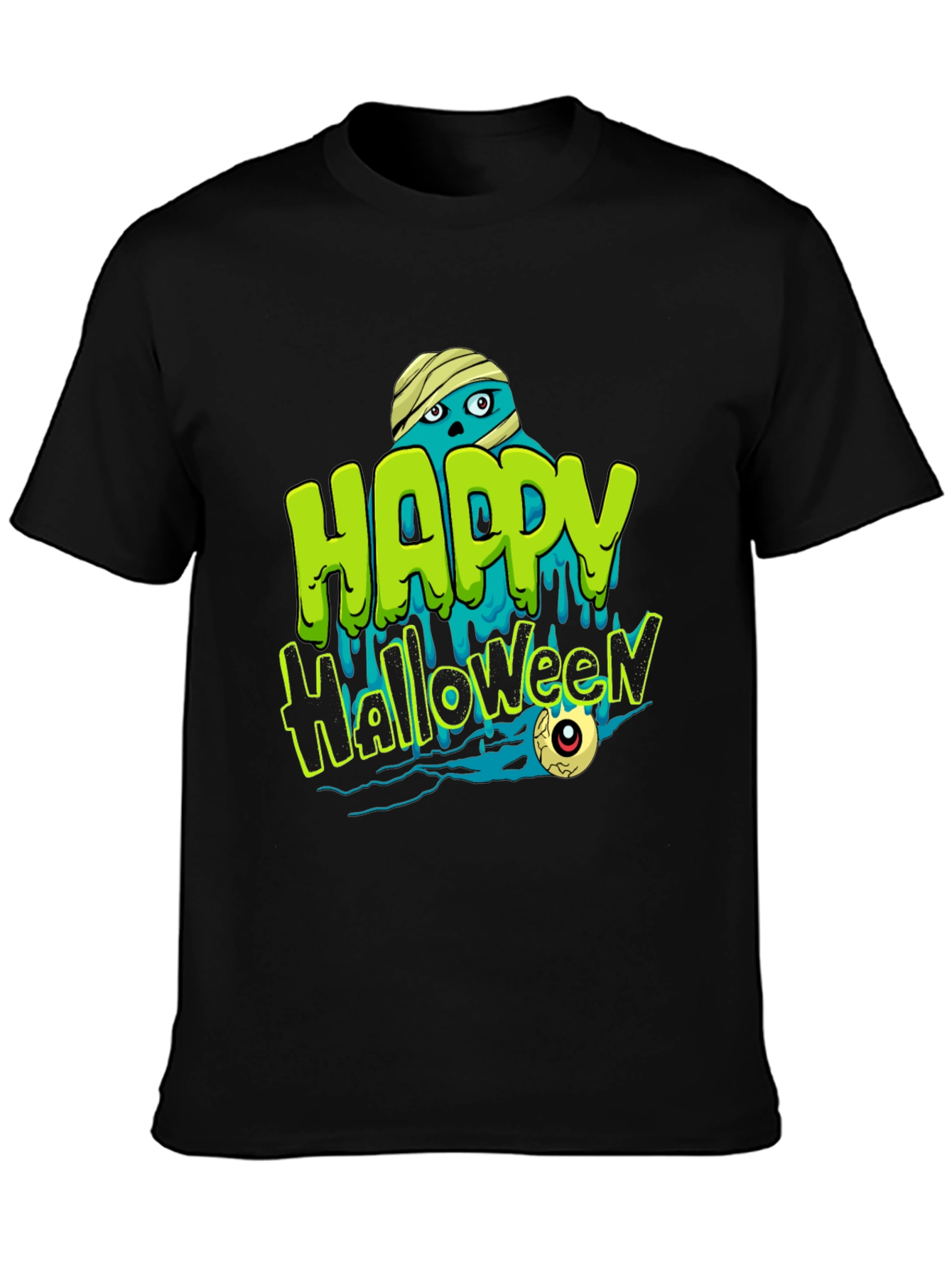 Happy Halloween Mummy Graphic Tee - Spooky Season Shirt