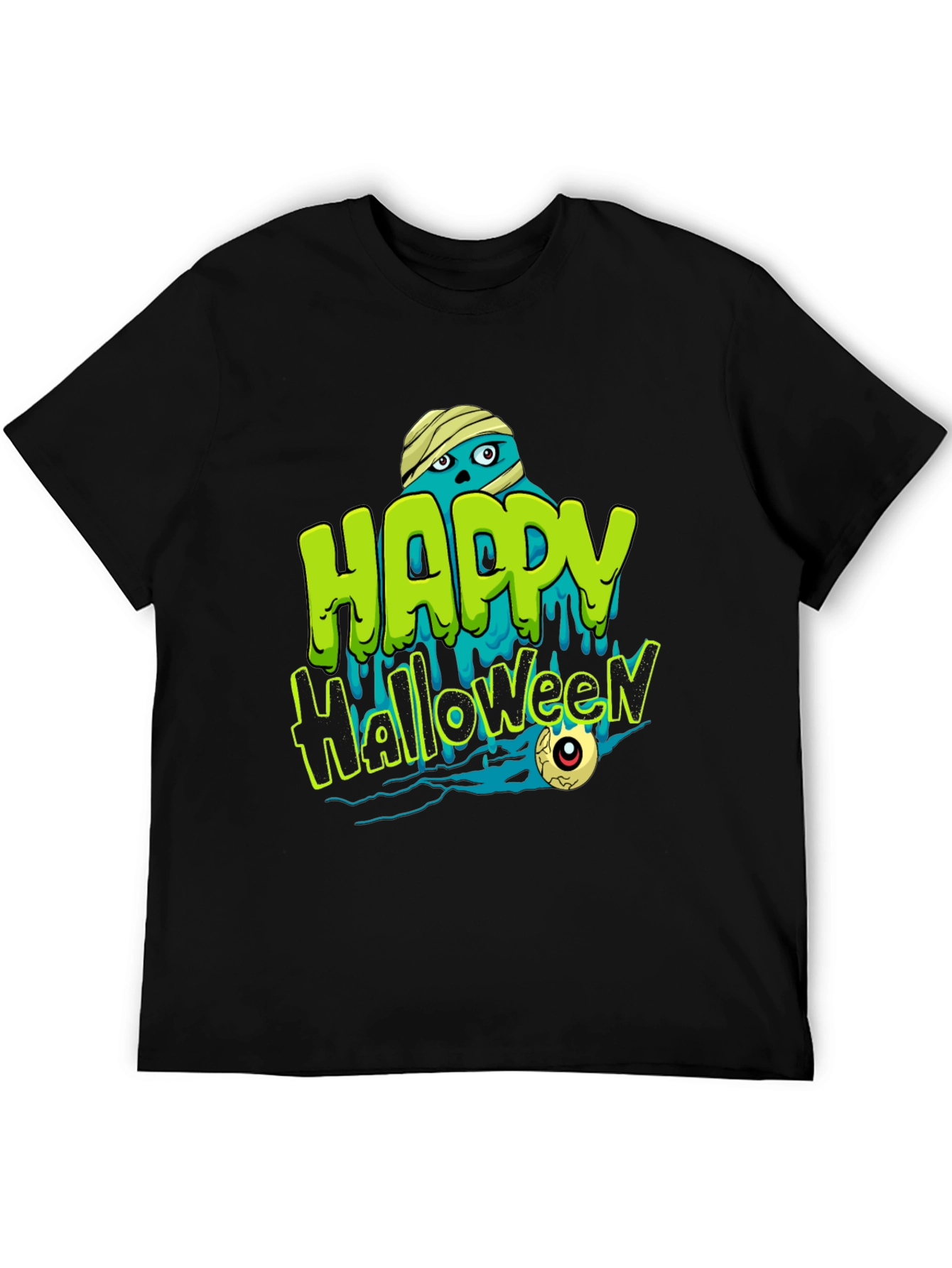 Happy Halloween Mummy Graphic Tee - Spooky Season Shirt
