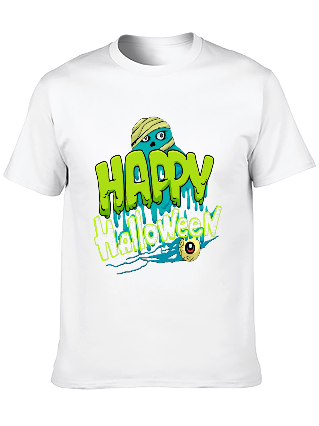 Happy Halloween Mummy Graphic Tee - Spooky Season Shirt