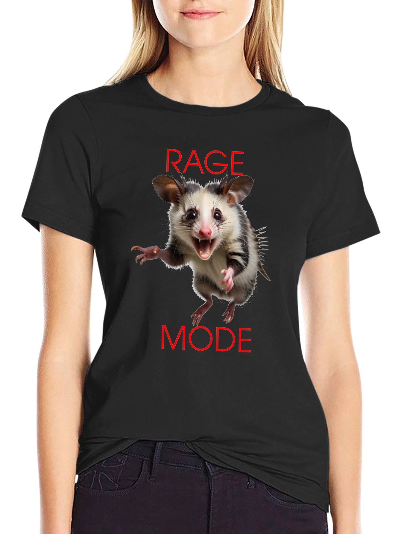 Rage Mode Opossum Black T-Shirt