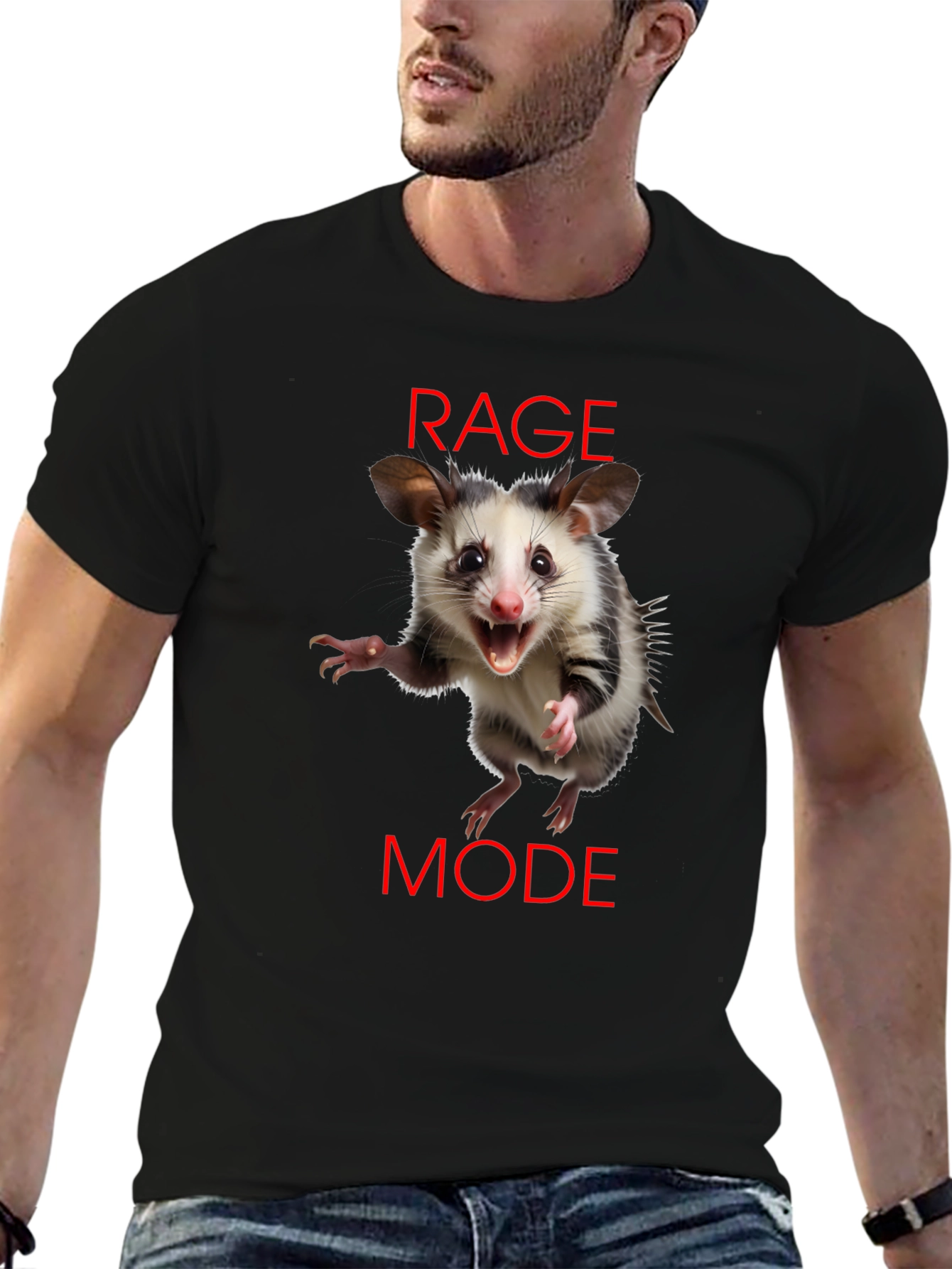 Rage Mode Opossum Black T-Shirt