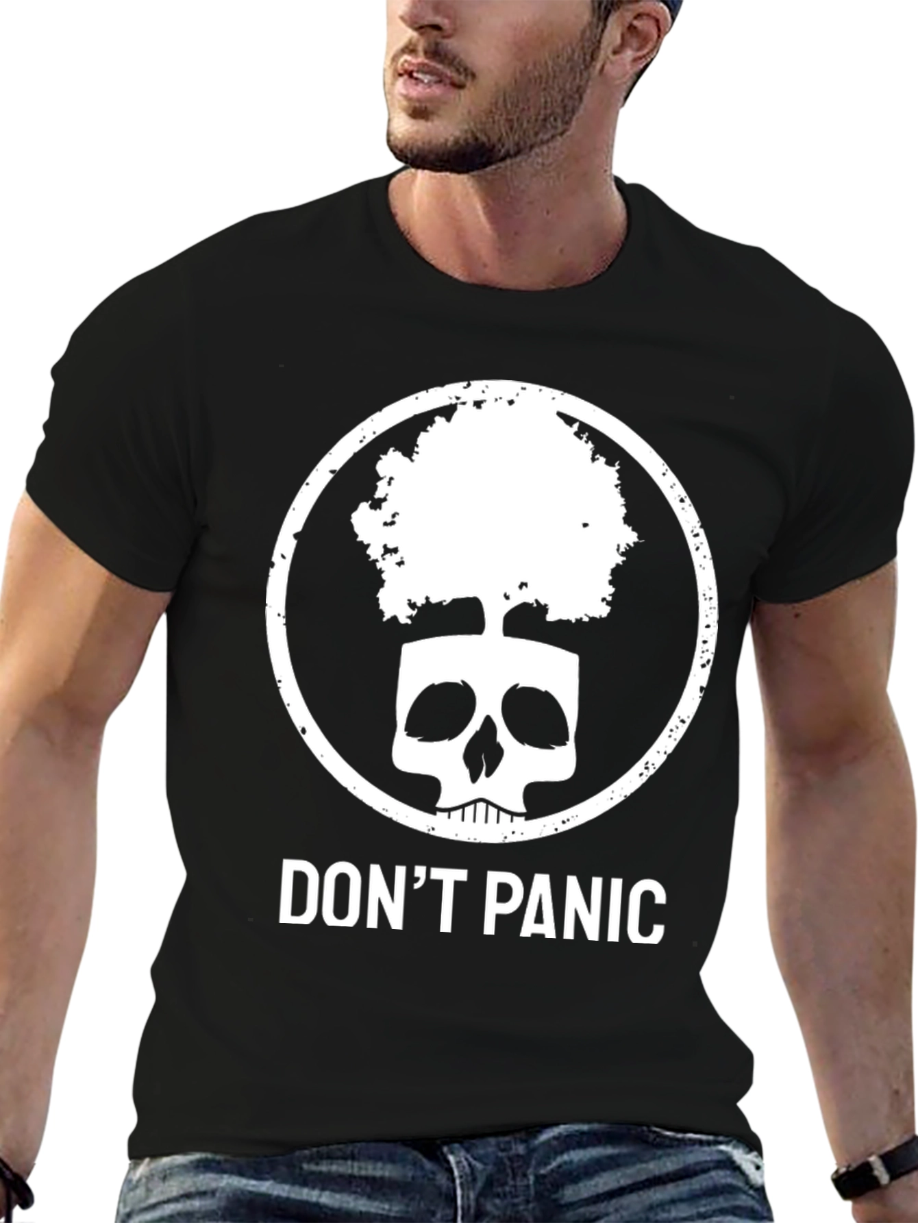 Dont Panic Skull Tree Graphic Tee