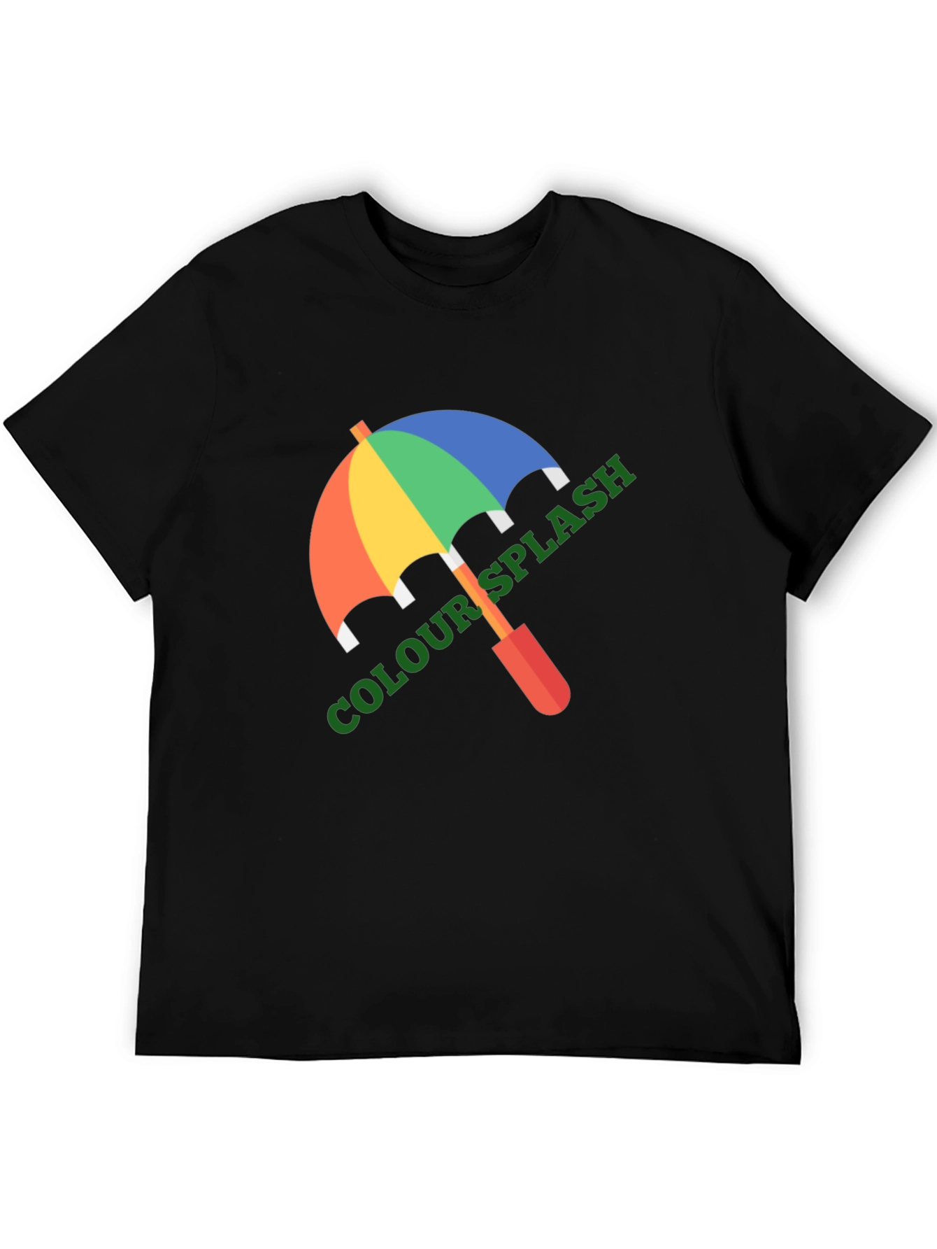 Colour Splash Umbrella Graphic Tee - Black