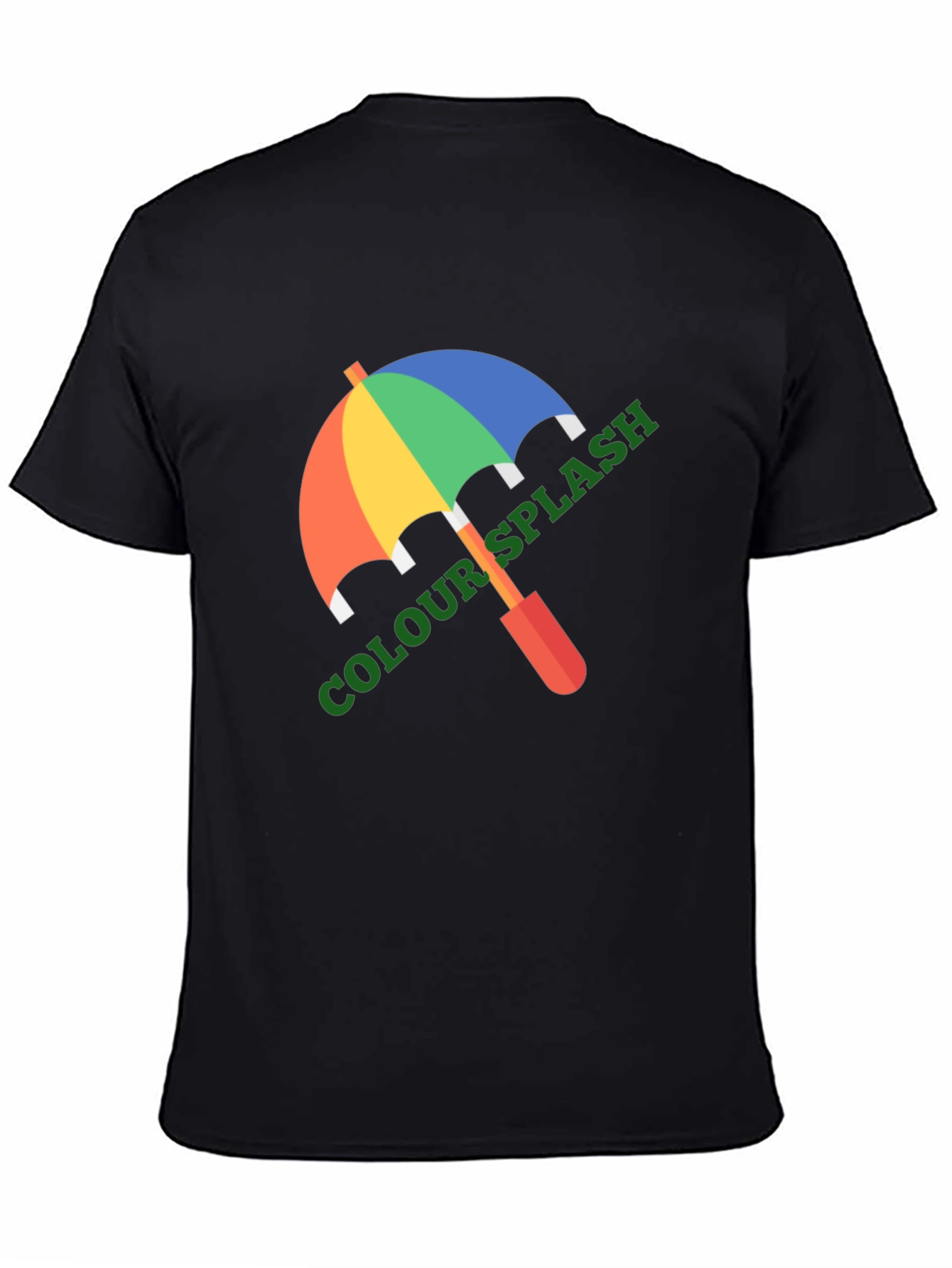 Colour Splash Umbrella Graphic Tee - Black