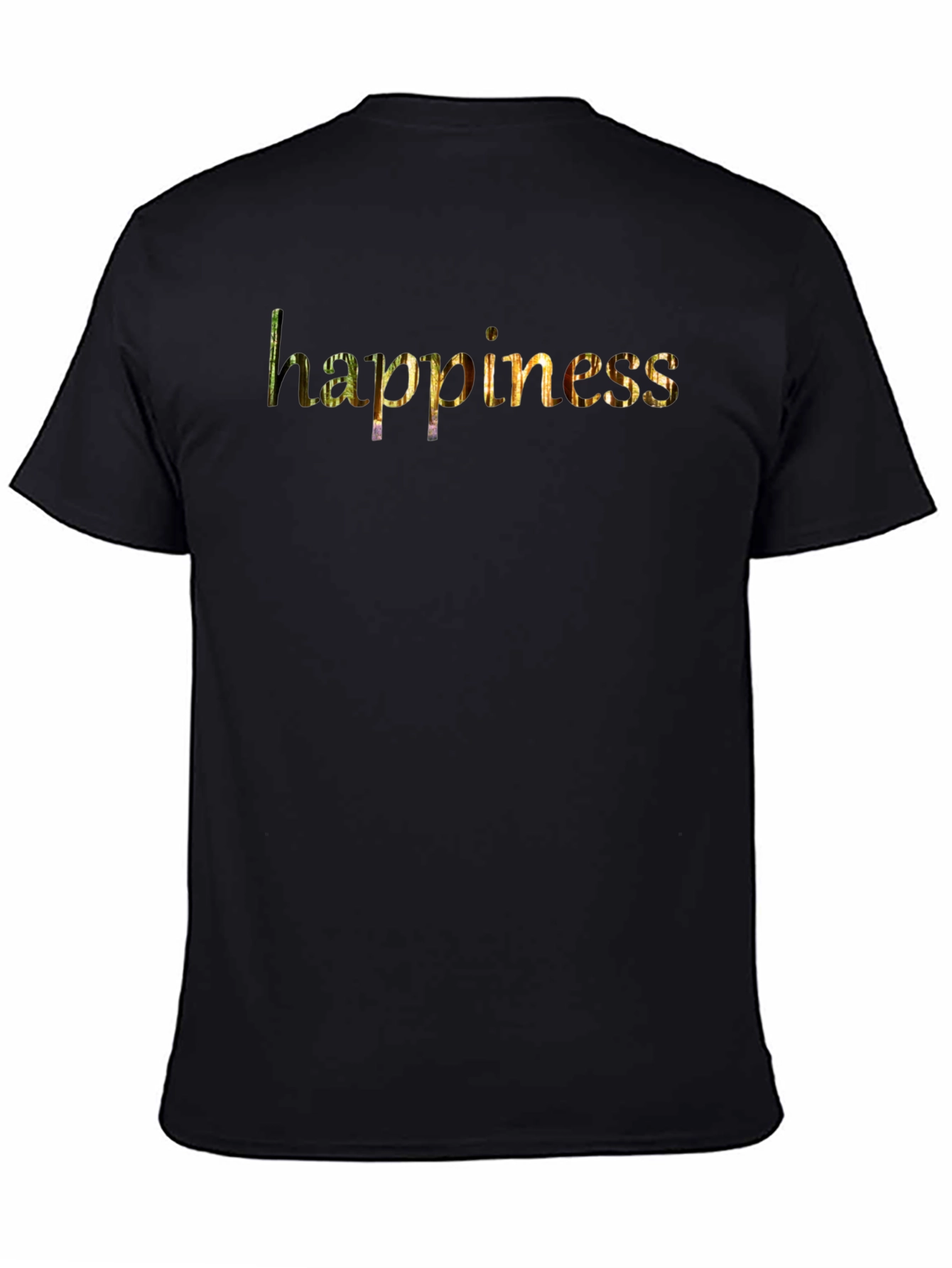 Happiness Graphic Black T-Shirt for Men