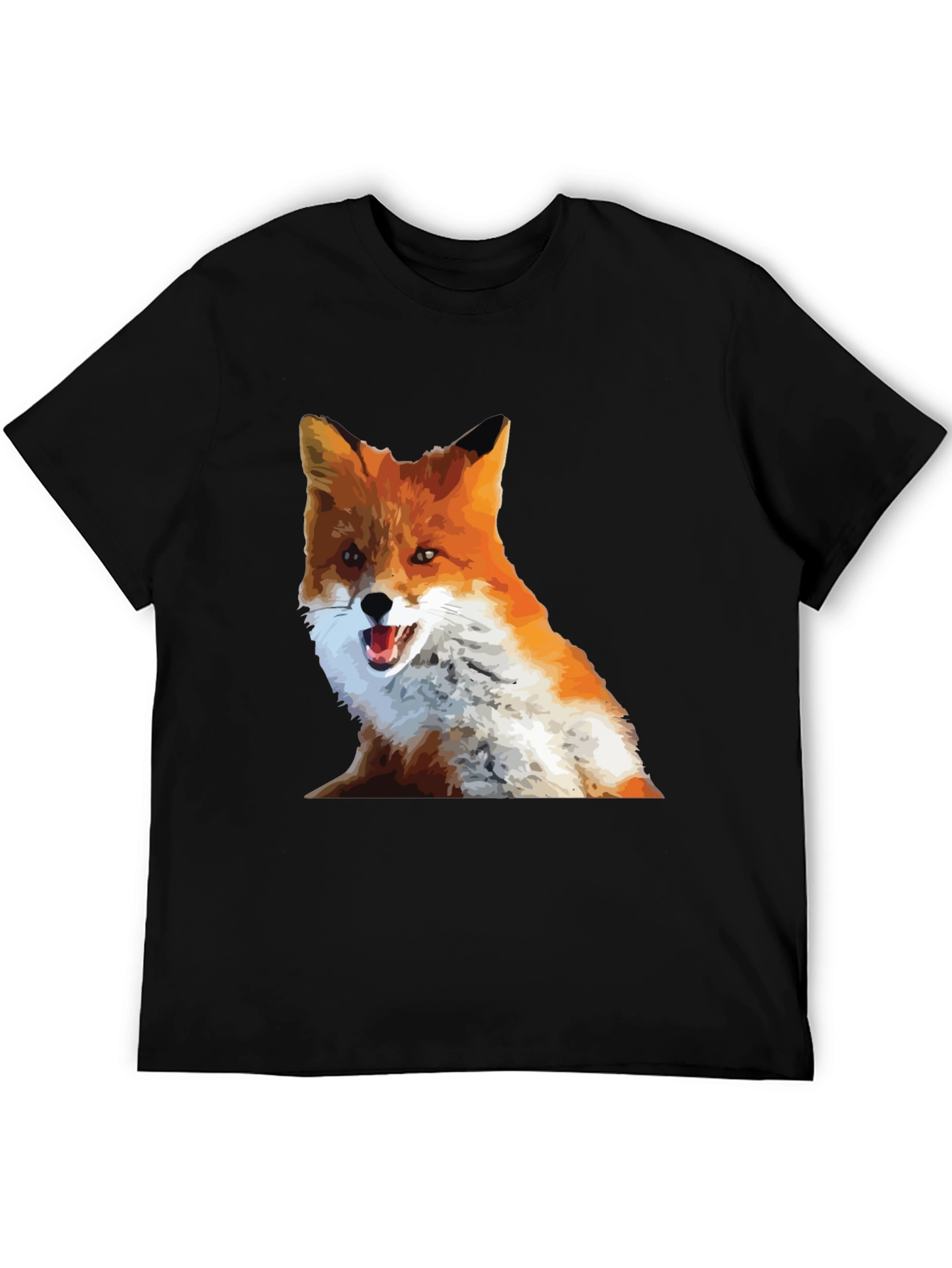 Cool Fox Graphic Tee - Black Cotton T-Shirt