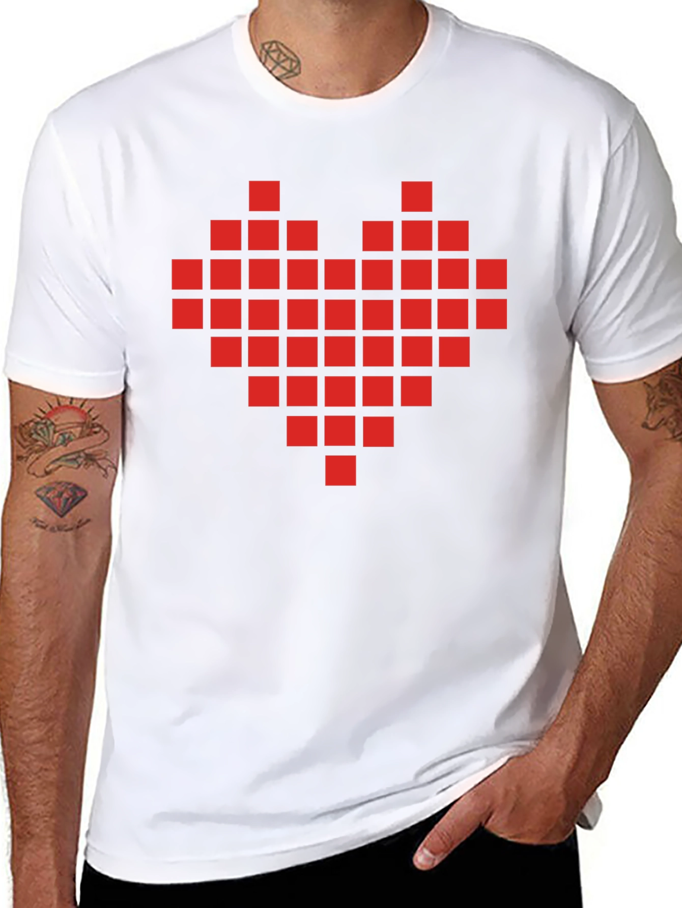 Pixel Heart Graphic T-Shirt