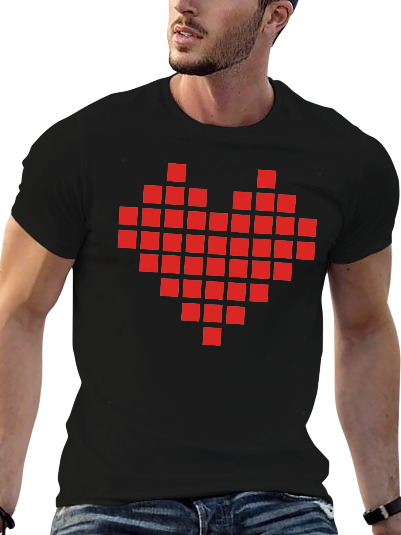 Pixel Heart Graphic T-Shirt