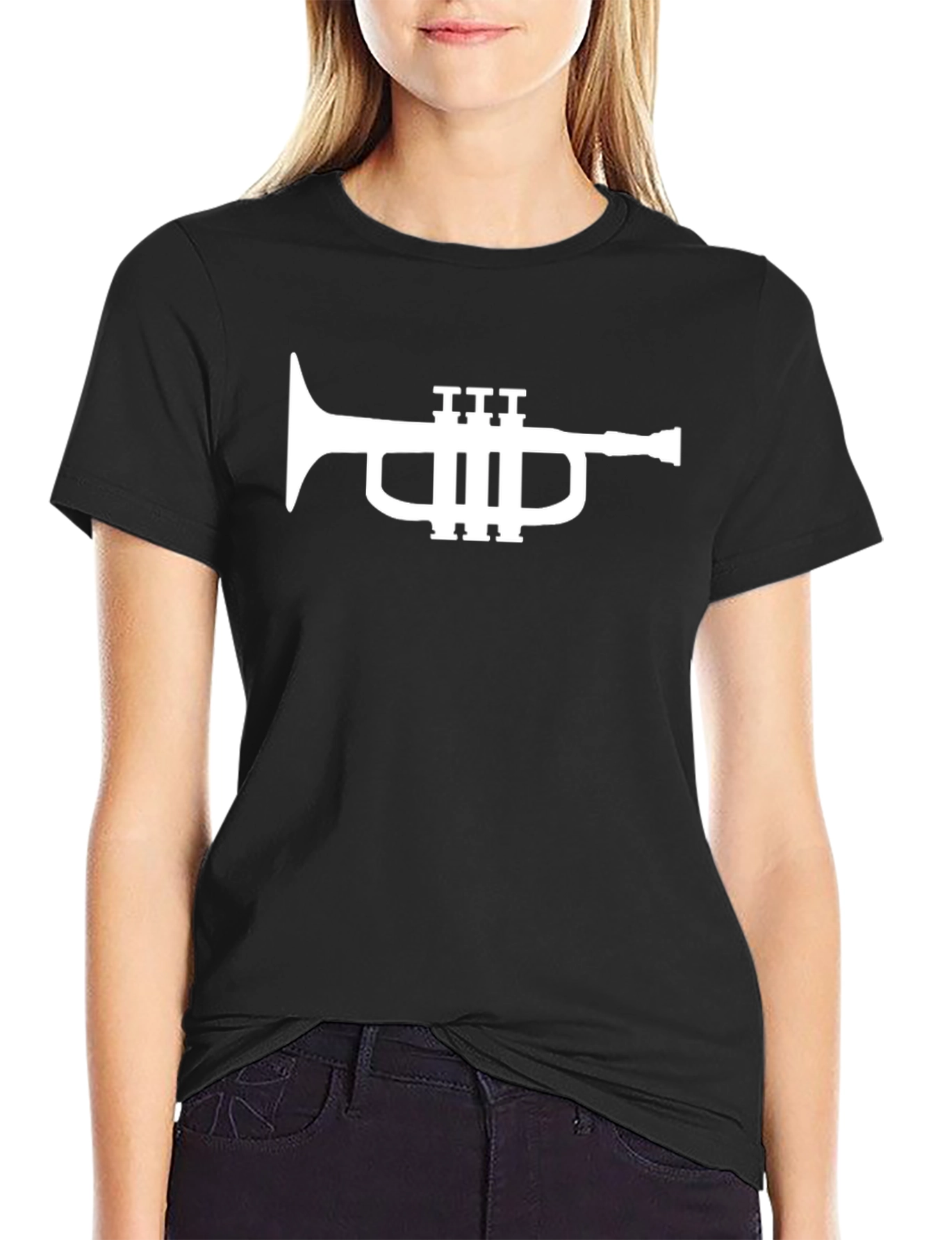 Trumpet Graphic Tee - Classic Black Cotton T-Shirt