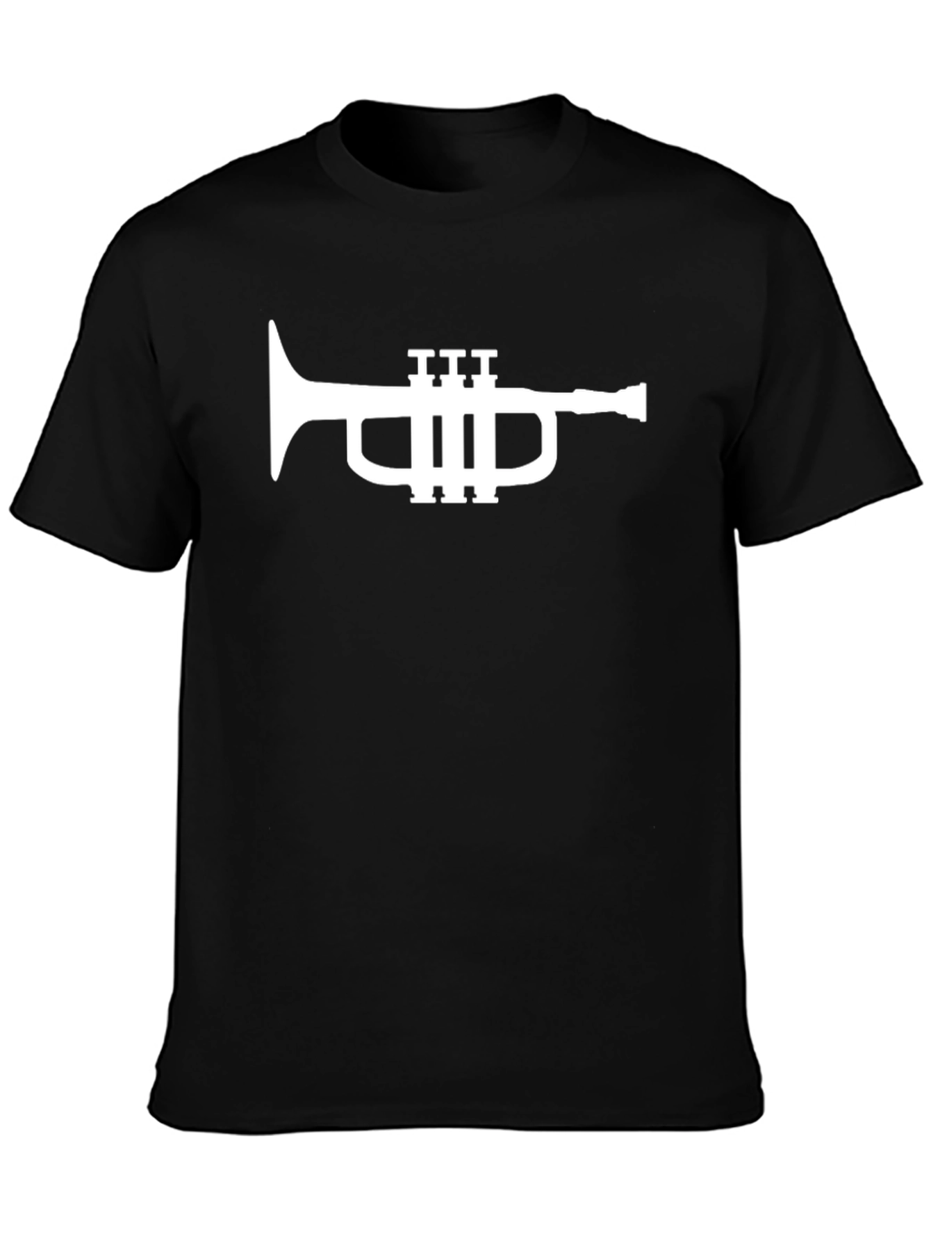 Trumpet Graphic Tee - Classic Black Cotton T-Shirt