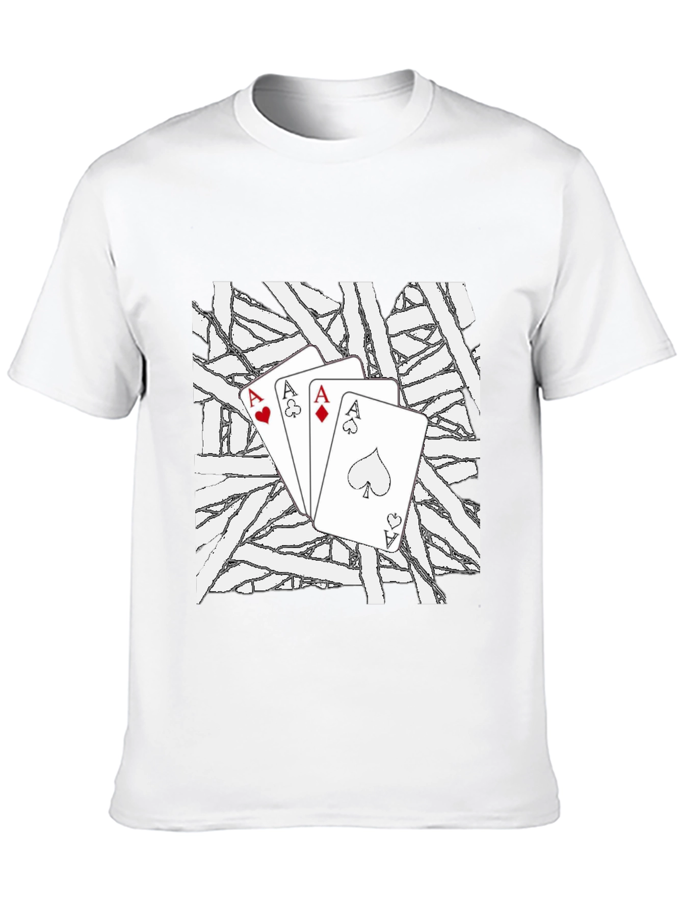 Aces Playing Card Graphic Black T-Shirt