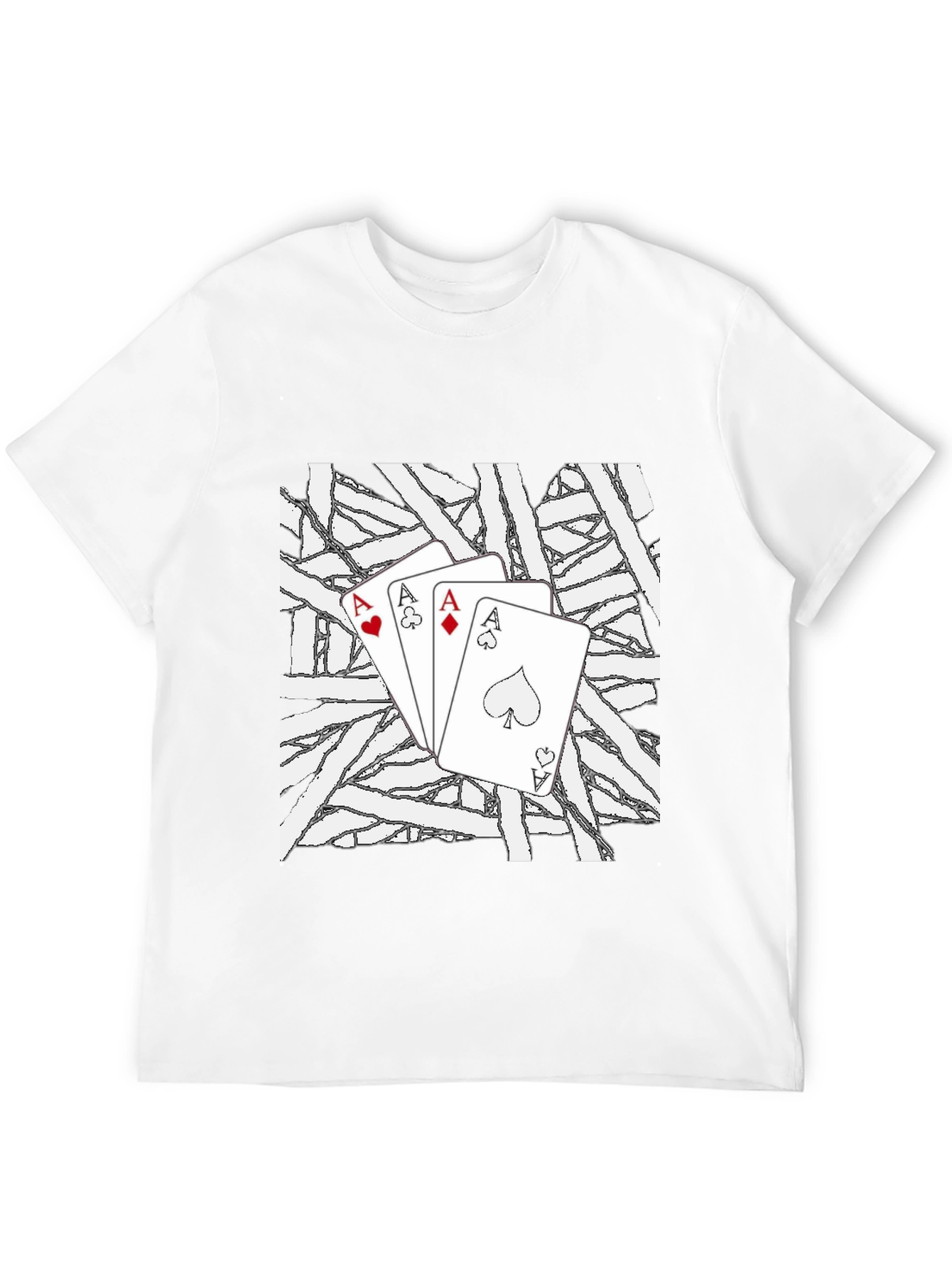 Aces Playing Card Graphic Black T-Shirt