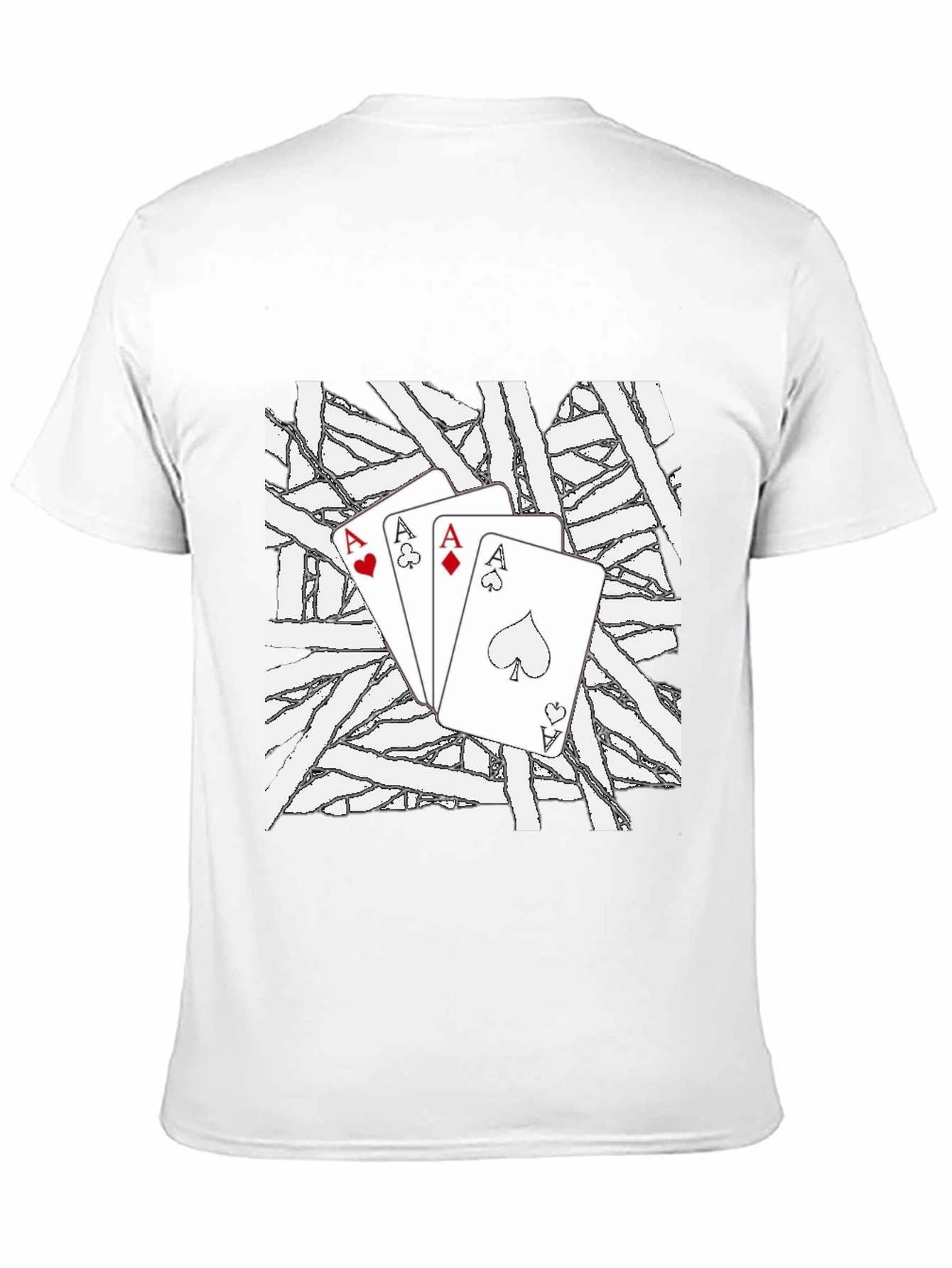 Aces Playing Card Graphic Black T-Shirt