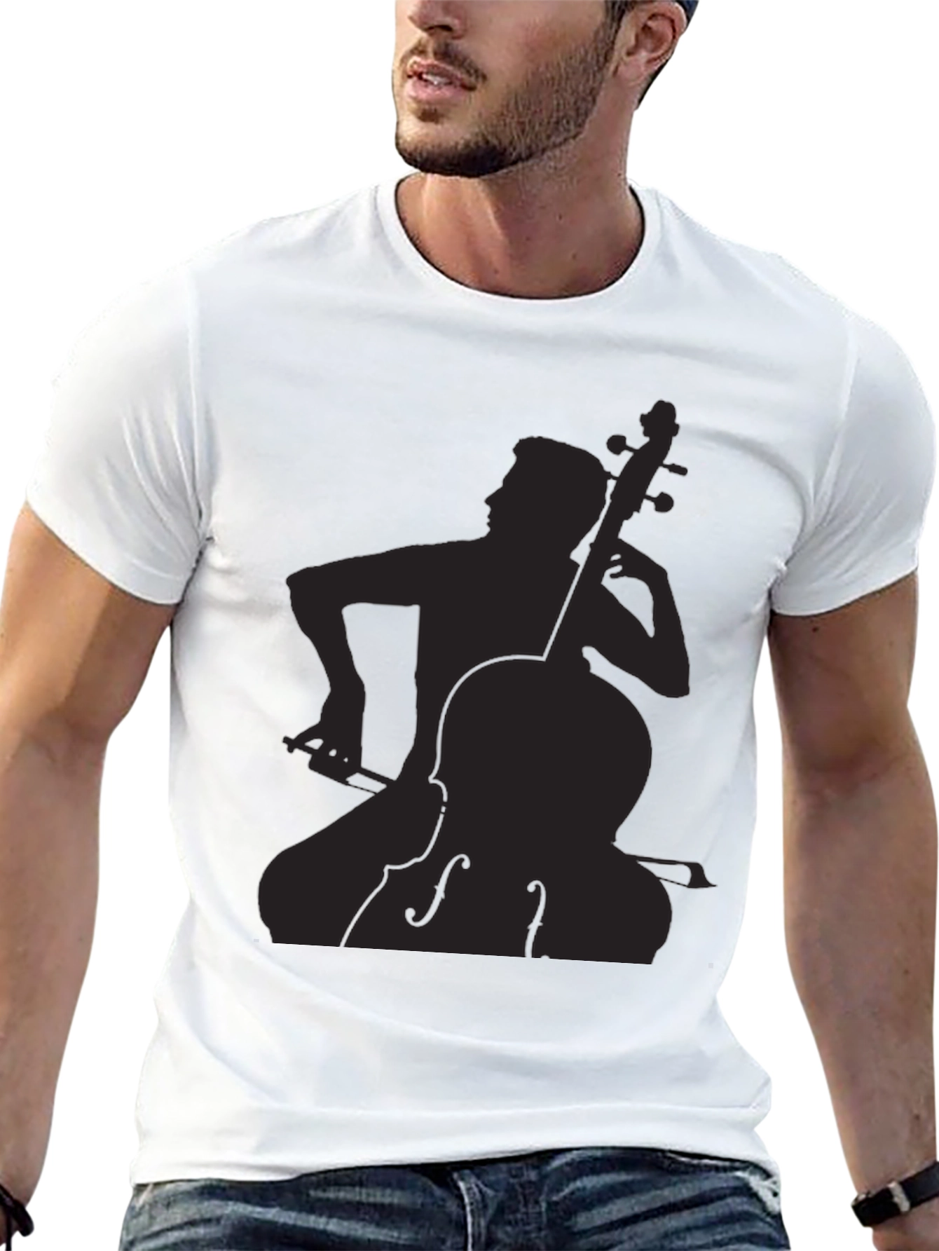 Musician Silhouette Graphic Tee - Black