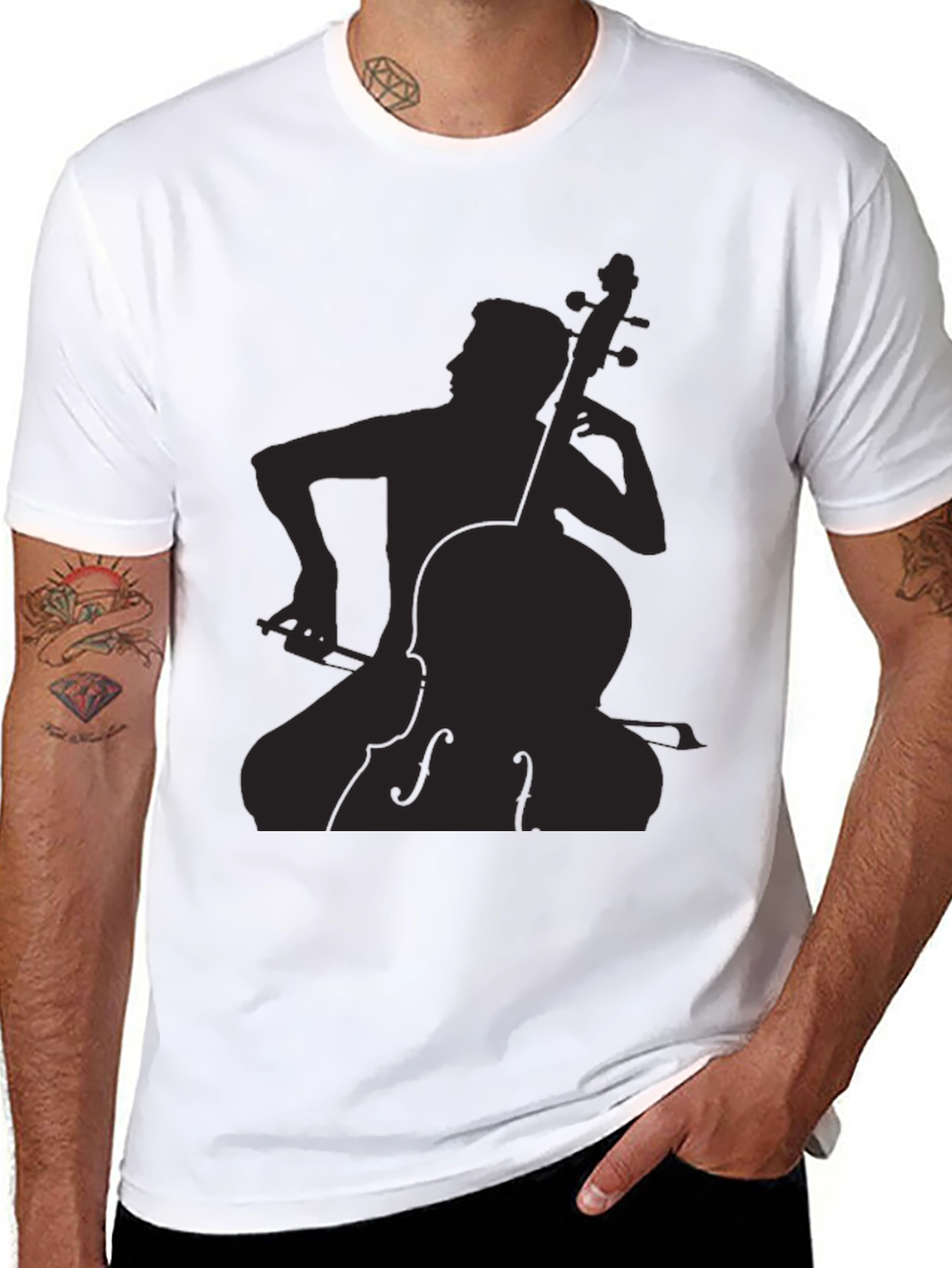 Musician Silhouette Graphic Tee - Black