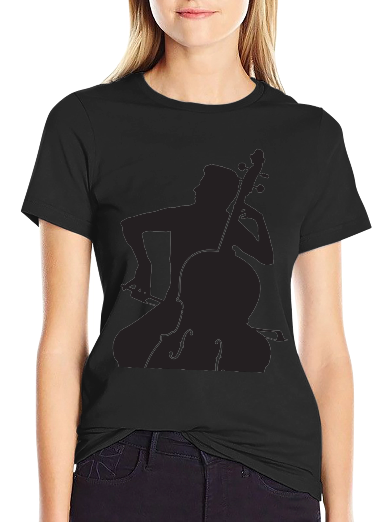 Musician Silhouette Graphic Tee - Black