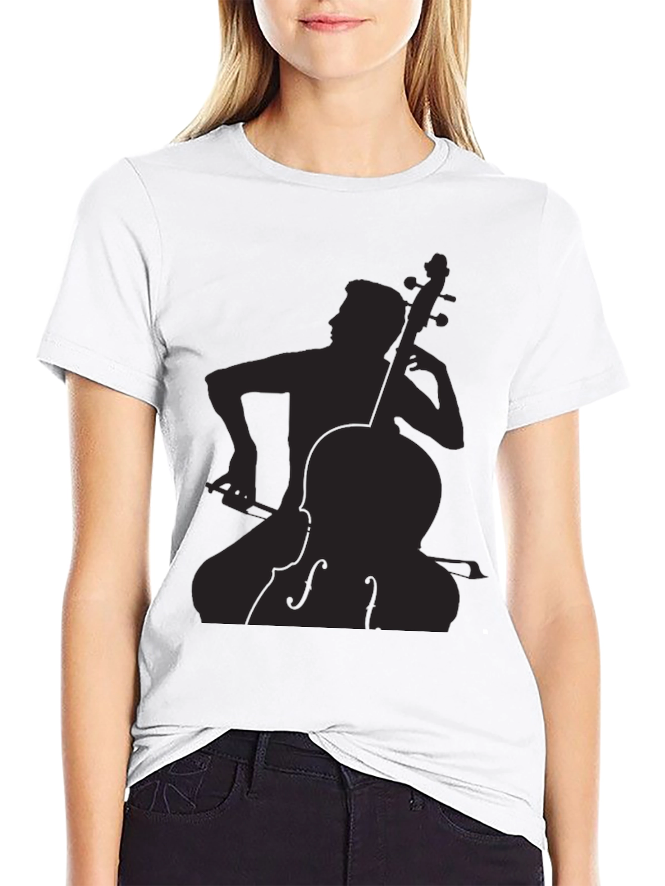 Musician Silhouette Graphic Tee - Black