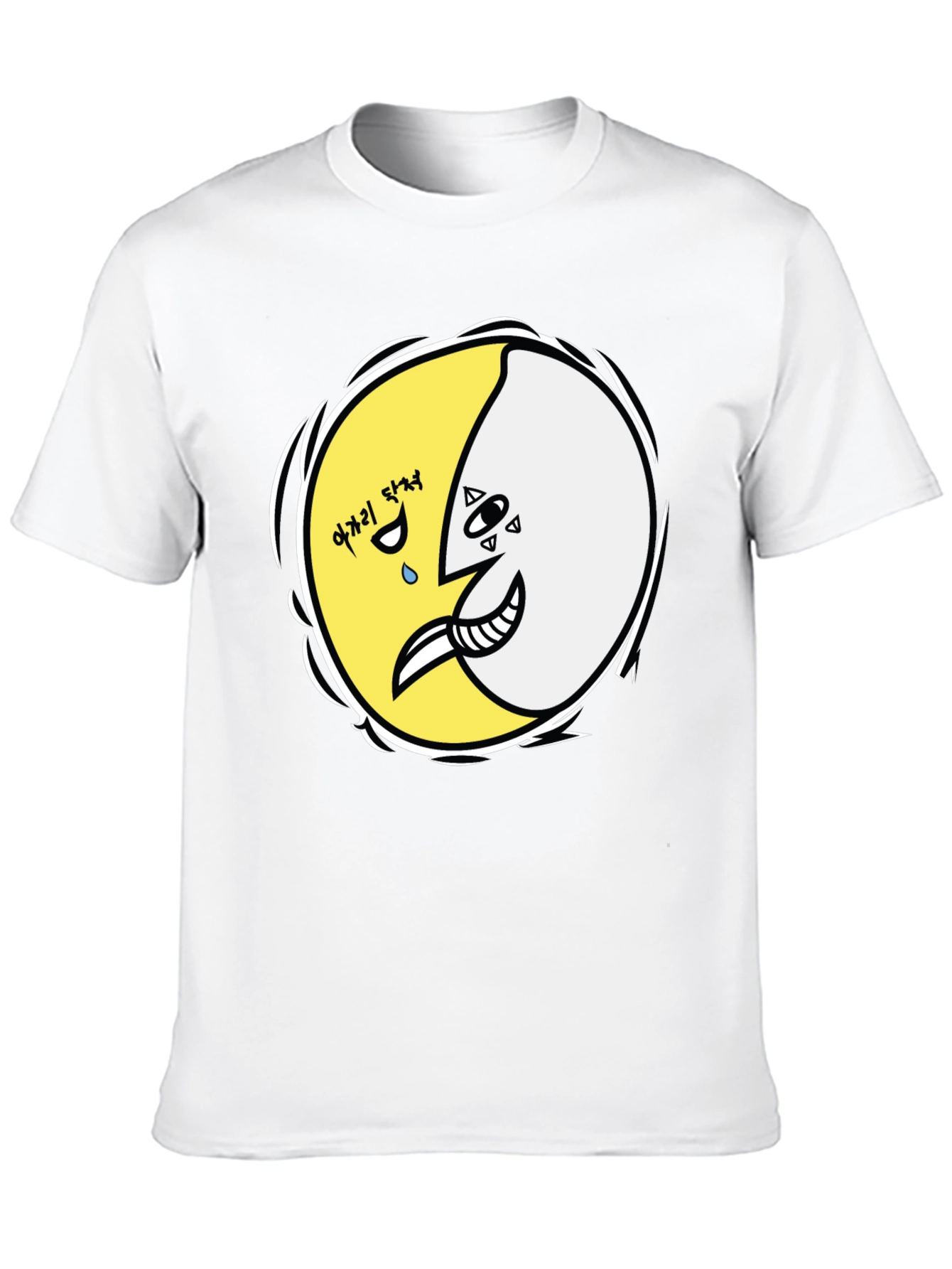 Unique Crescent Moon Graphic T-Shirt