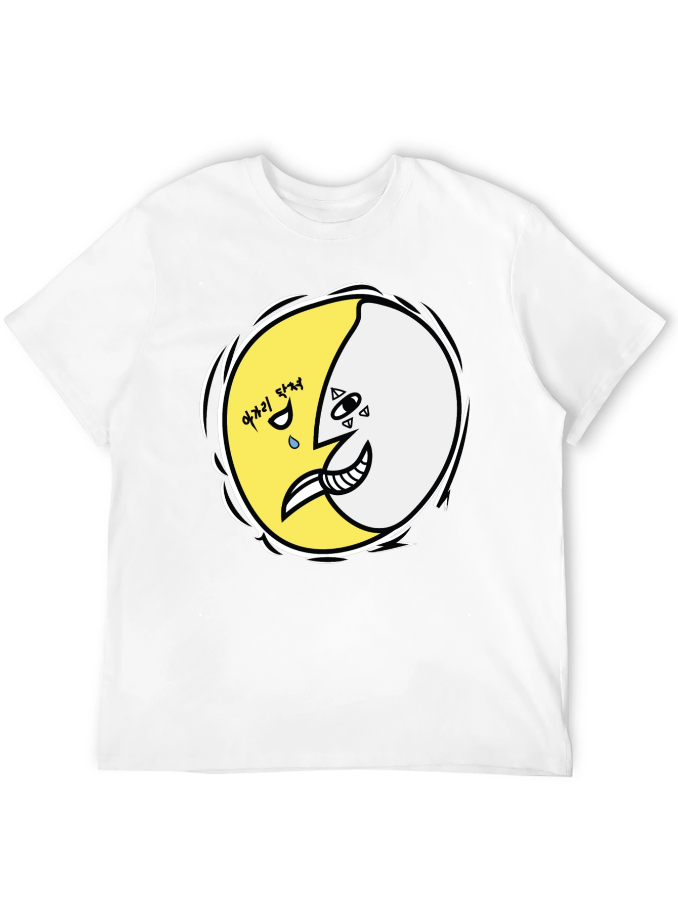 Unique Crescent Moon Graphic T-Shirt
