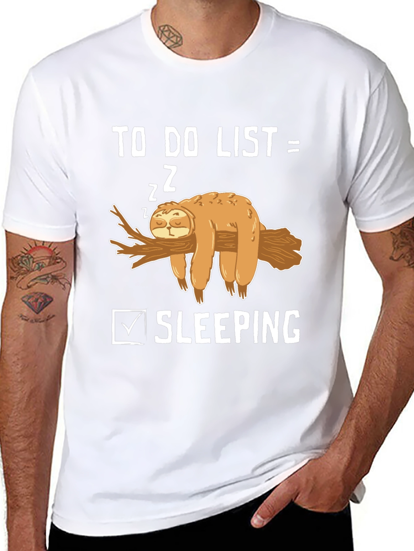 Funny Sloth To-Do List Sleeping T-Shirt