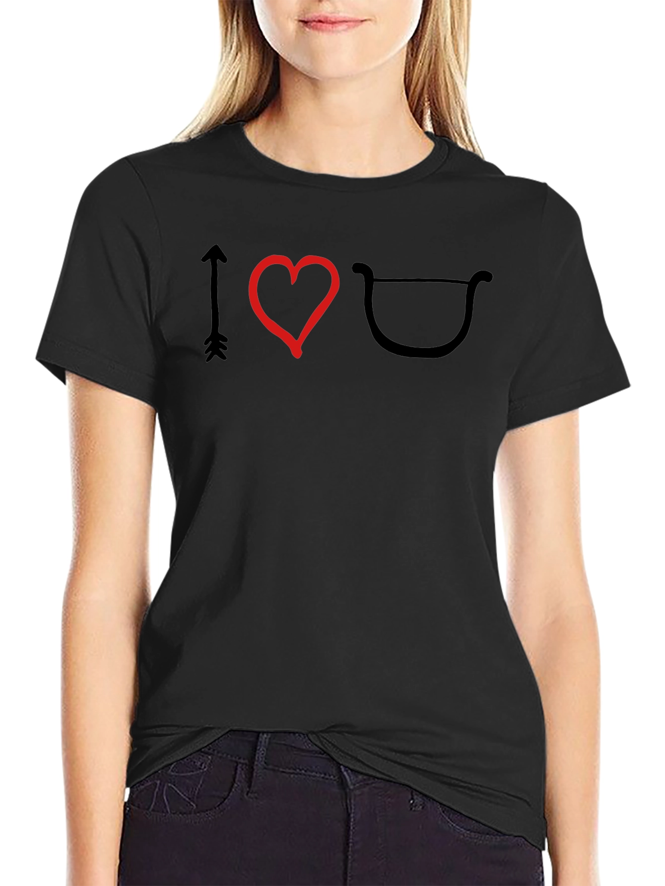 I Heart Archery T-Shirt: Black Cotton Tee