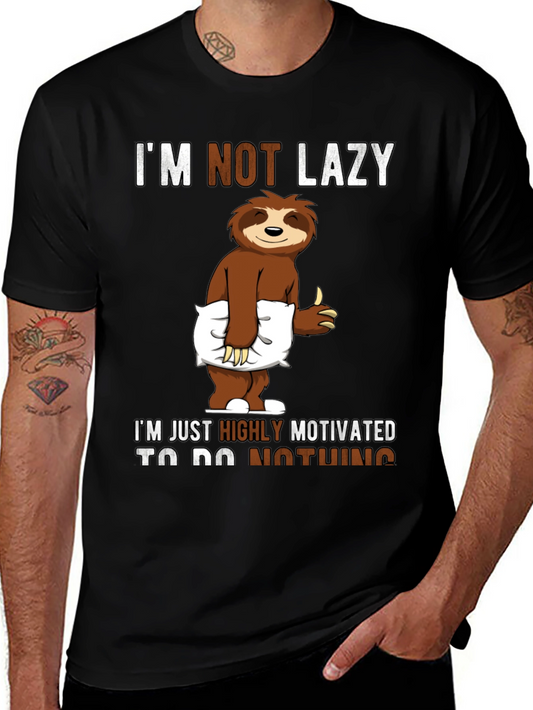Lazy Sloth Graphic T-Shirt - Motivation Humor Tee