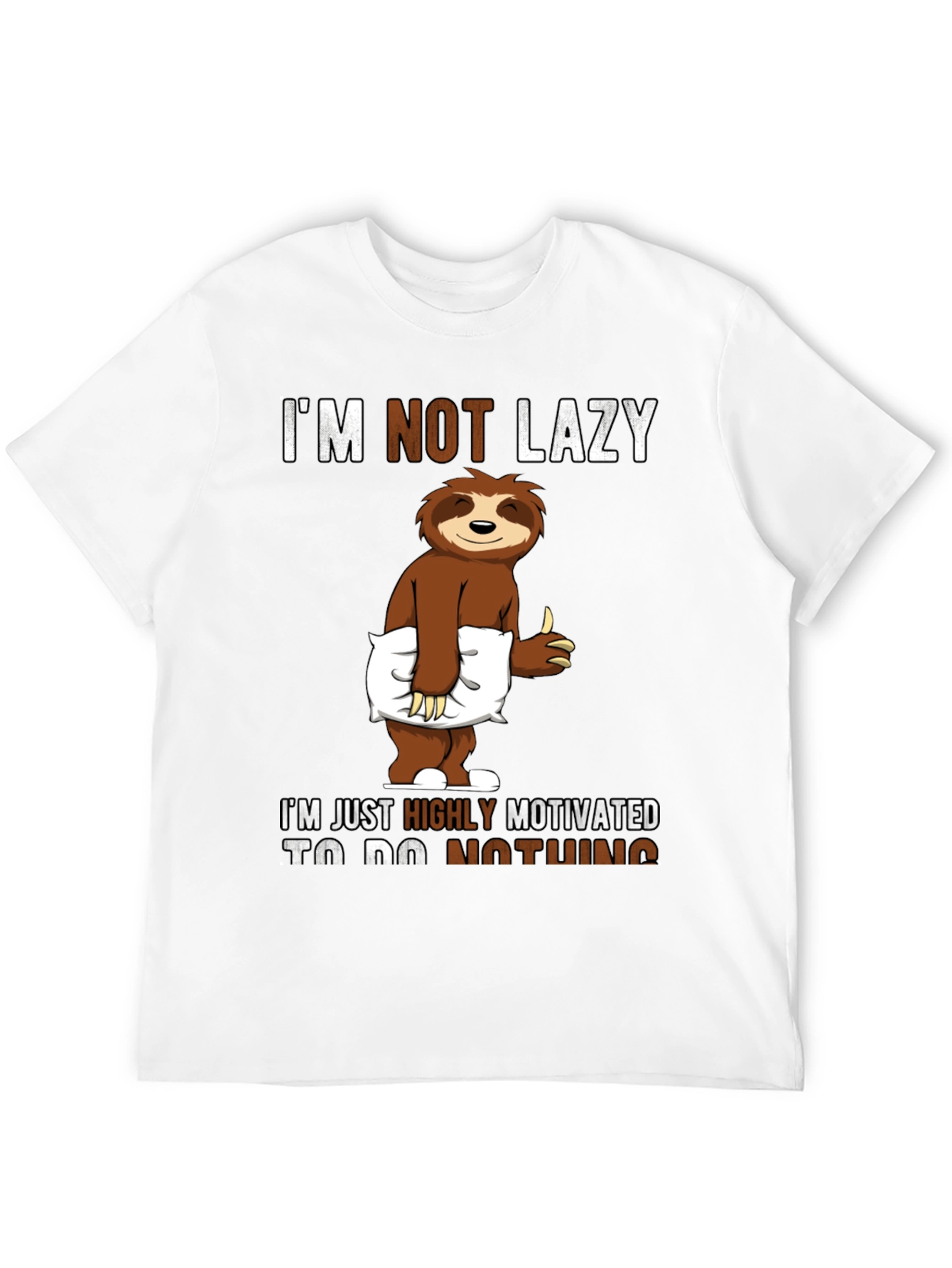 Lazy Sloth Graphic T-Shirt - Motivation Humor Tee