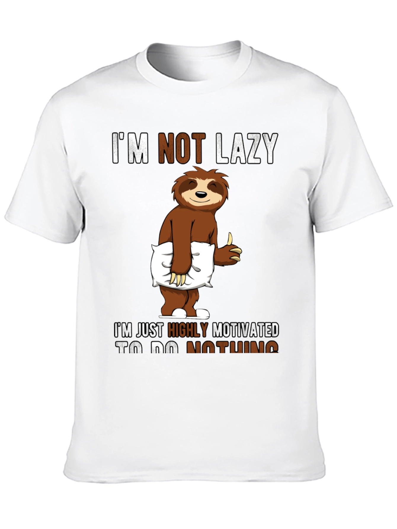 Lazy Sloth Graphic T-Shirt - Motivation Humor Tee