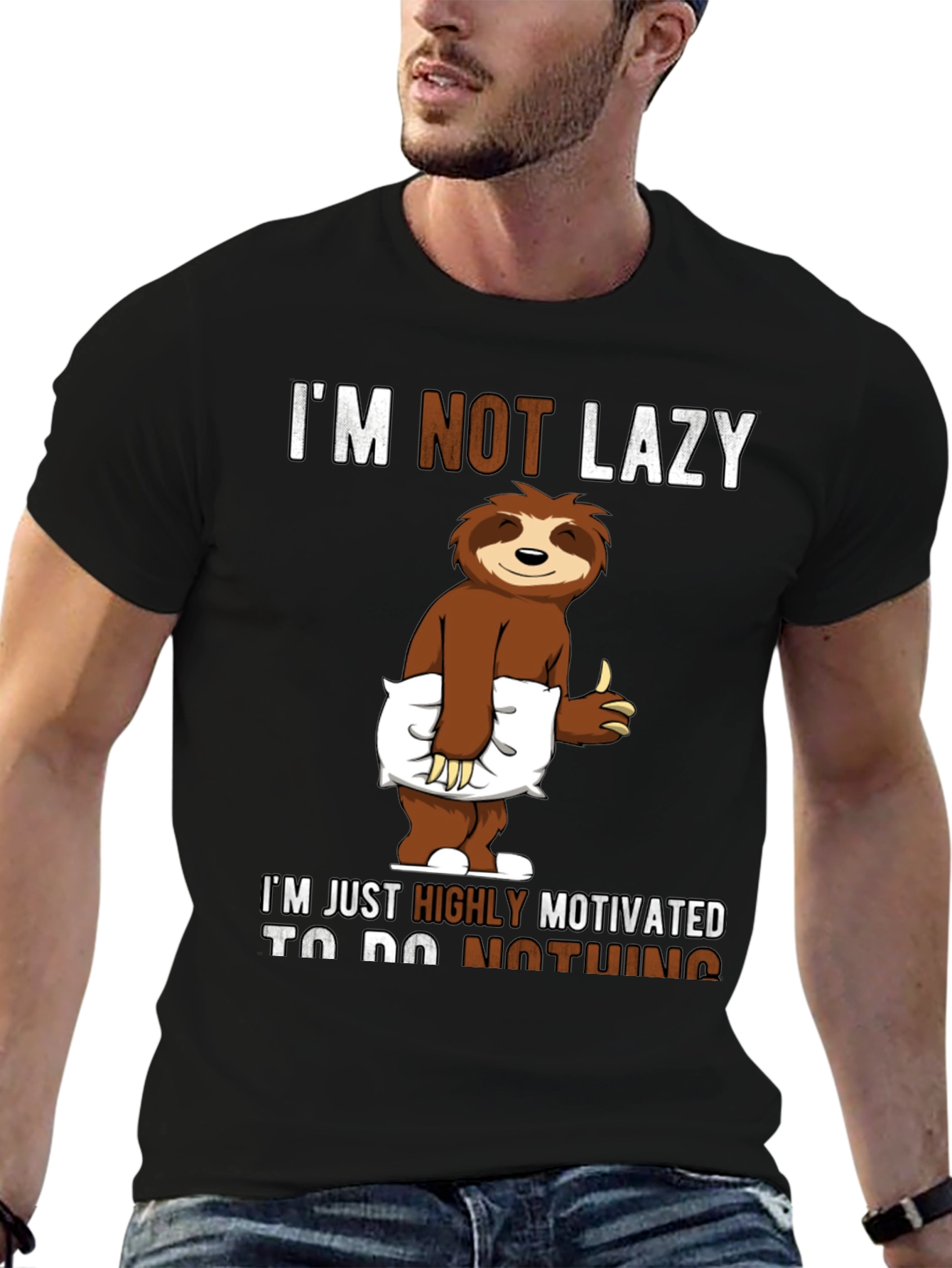 Lazy Sloth Graphic T-Shirt - Motivation Humor Tee