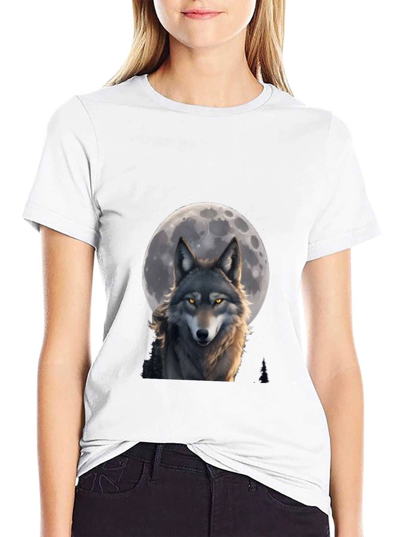 Wolf Moon T-Shirt - Artistic Wildlife Design