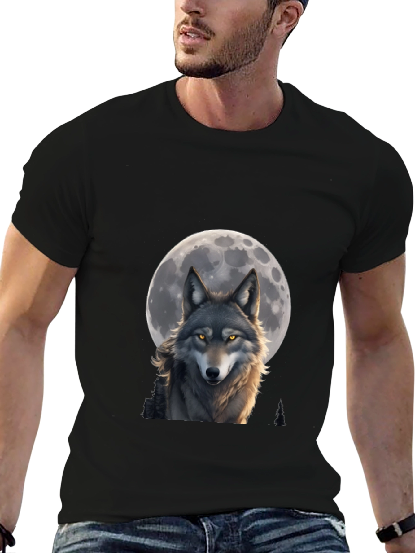 Wolf Moon T-Shirt - Artistic Wildlife Design