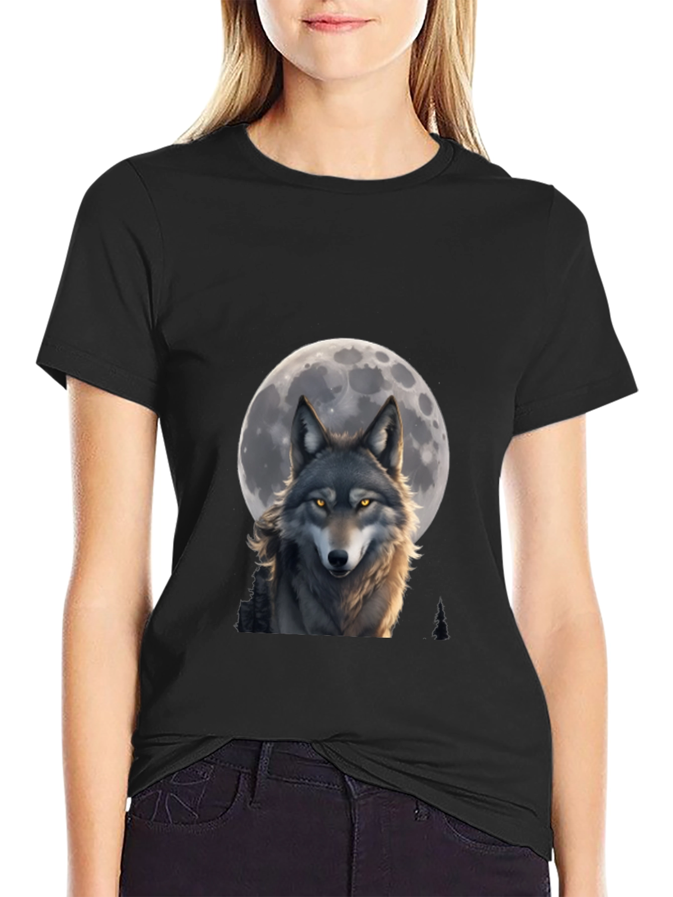 Wolf Moon T-Shirt - Artistic Wildlife Design