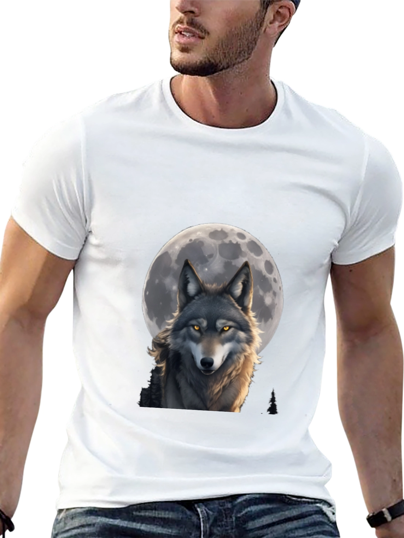 Wolf Moon T-Shirt - Artistic Wildlife Design