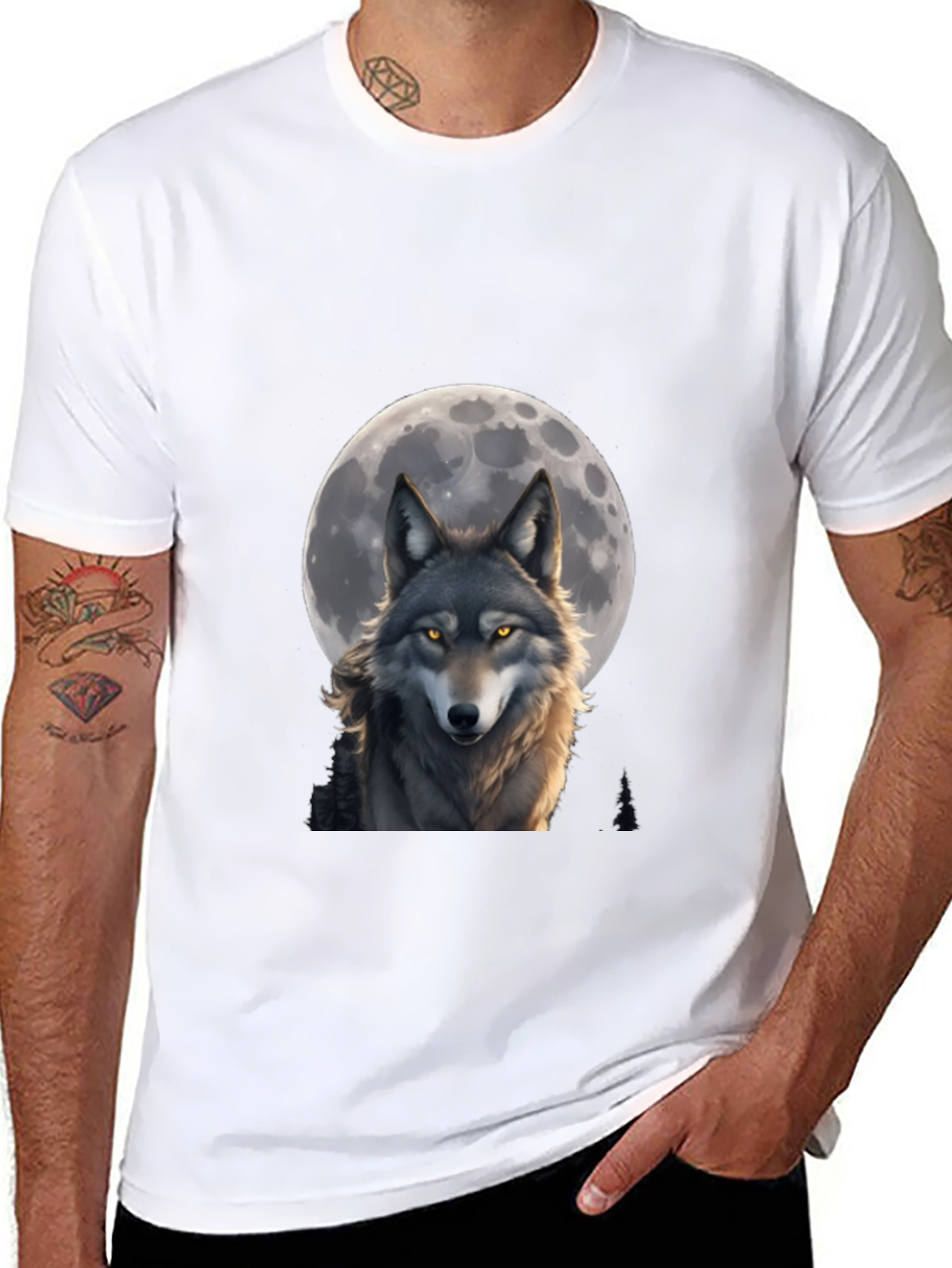Wolf Moon T-Shirt - Artistic Wildlife Design