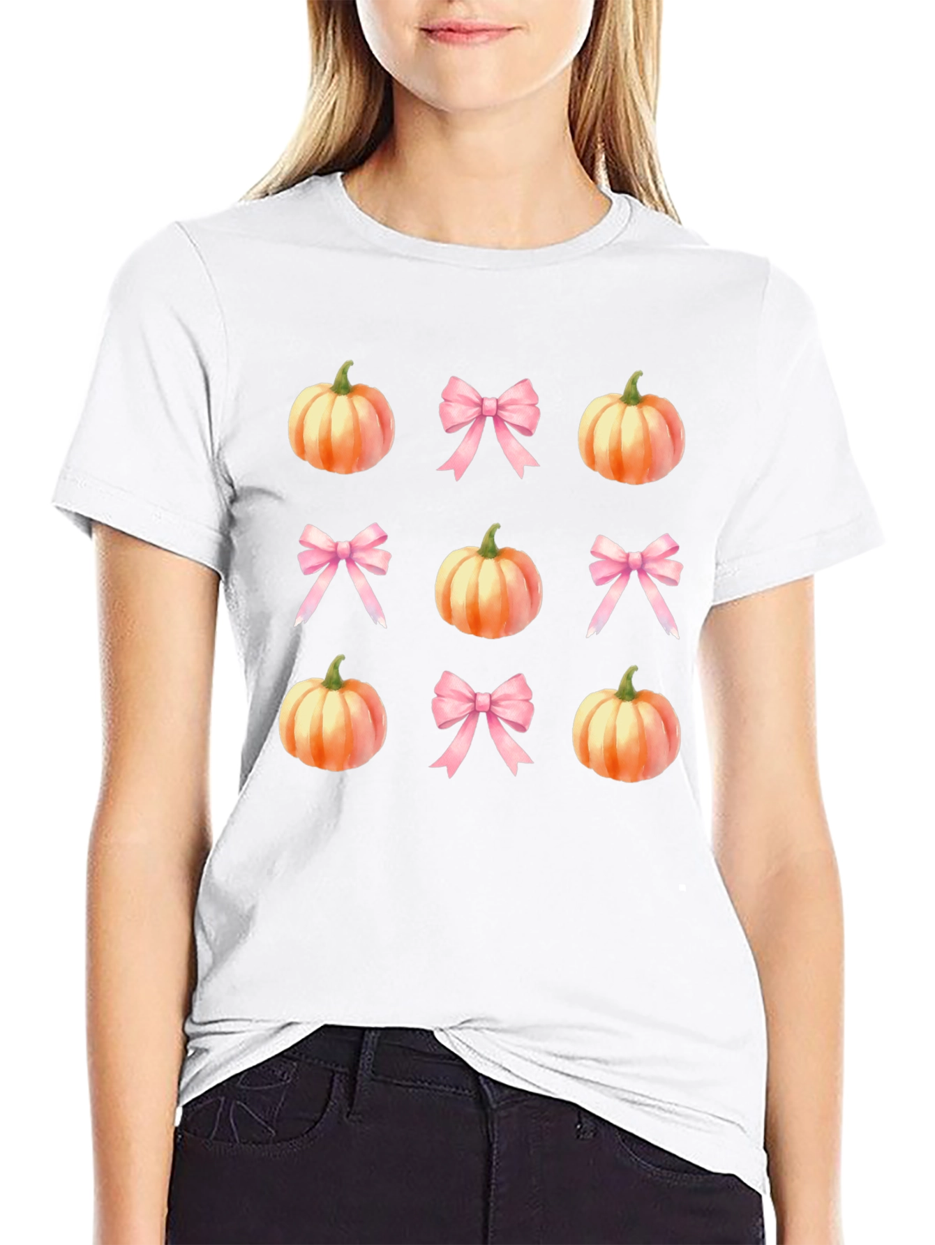 Pumpkin & Bow T-Shirt: Fall Festive Style