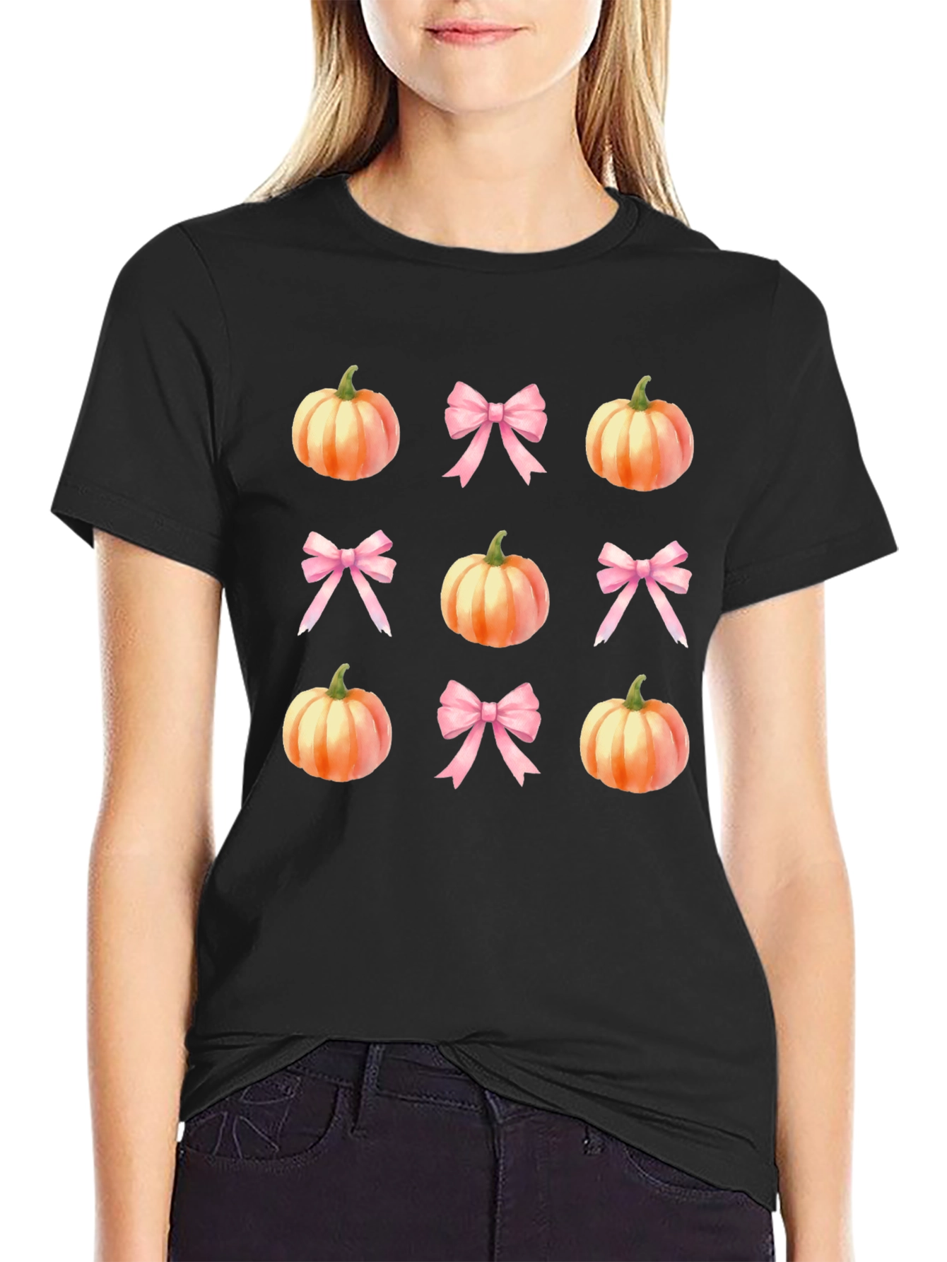 Pumpkin & Bow T-Shirt: Fall Festive Style