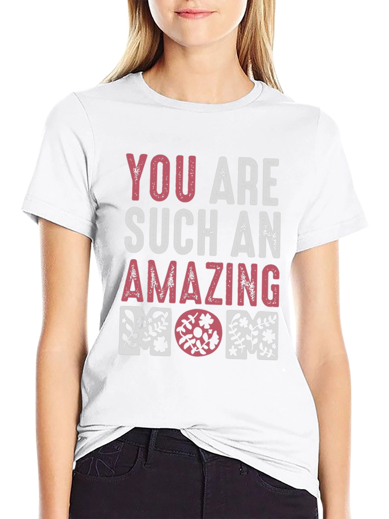Amazing Mom Floral Graphic T-Shirt