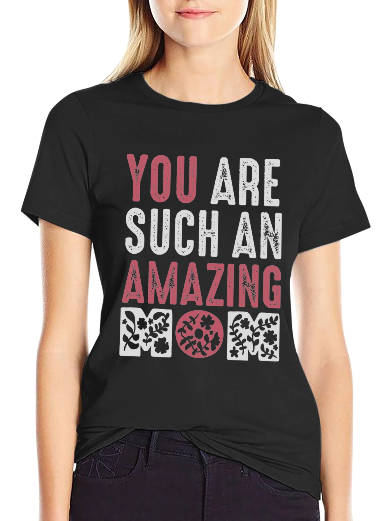 Amazing Mom Floral Graphic T-Shirt