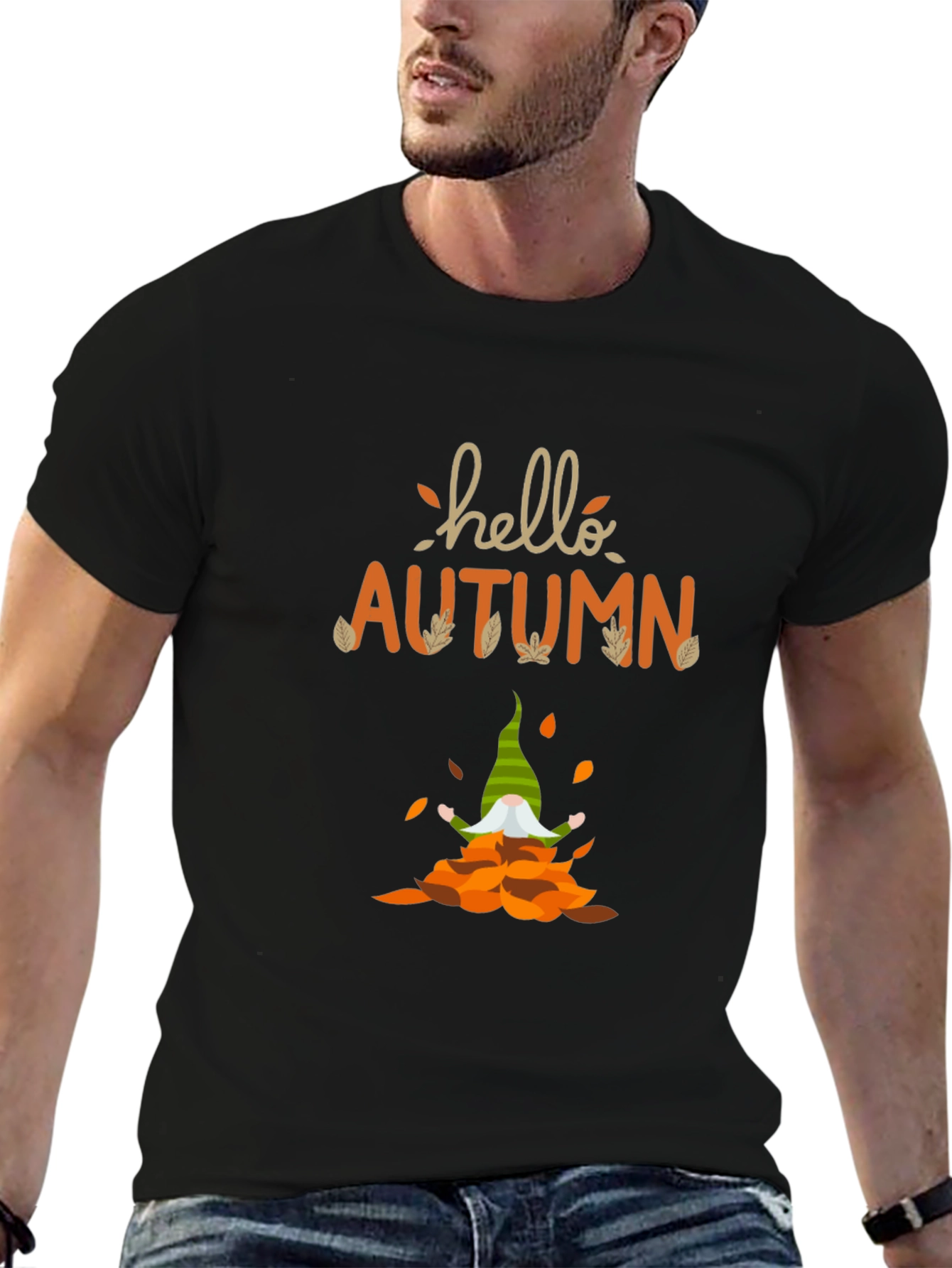 Hello Autumn Gnome T-Shirt - Fall Season Apparel