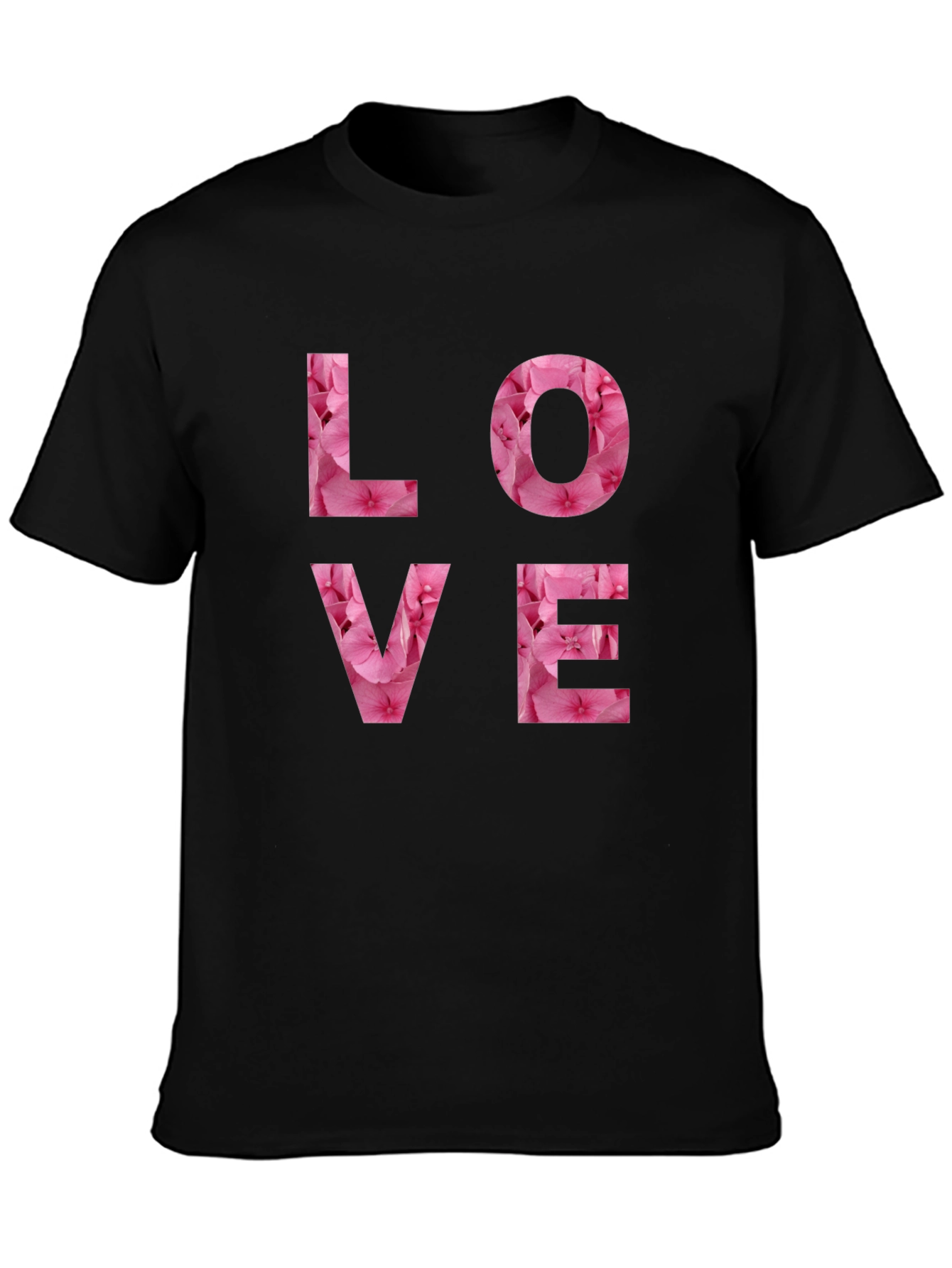 Floral LOVE Graphic Tee - Black