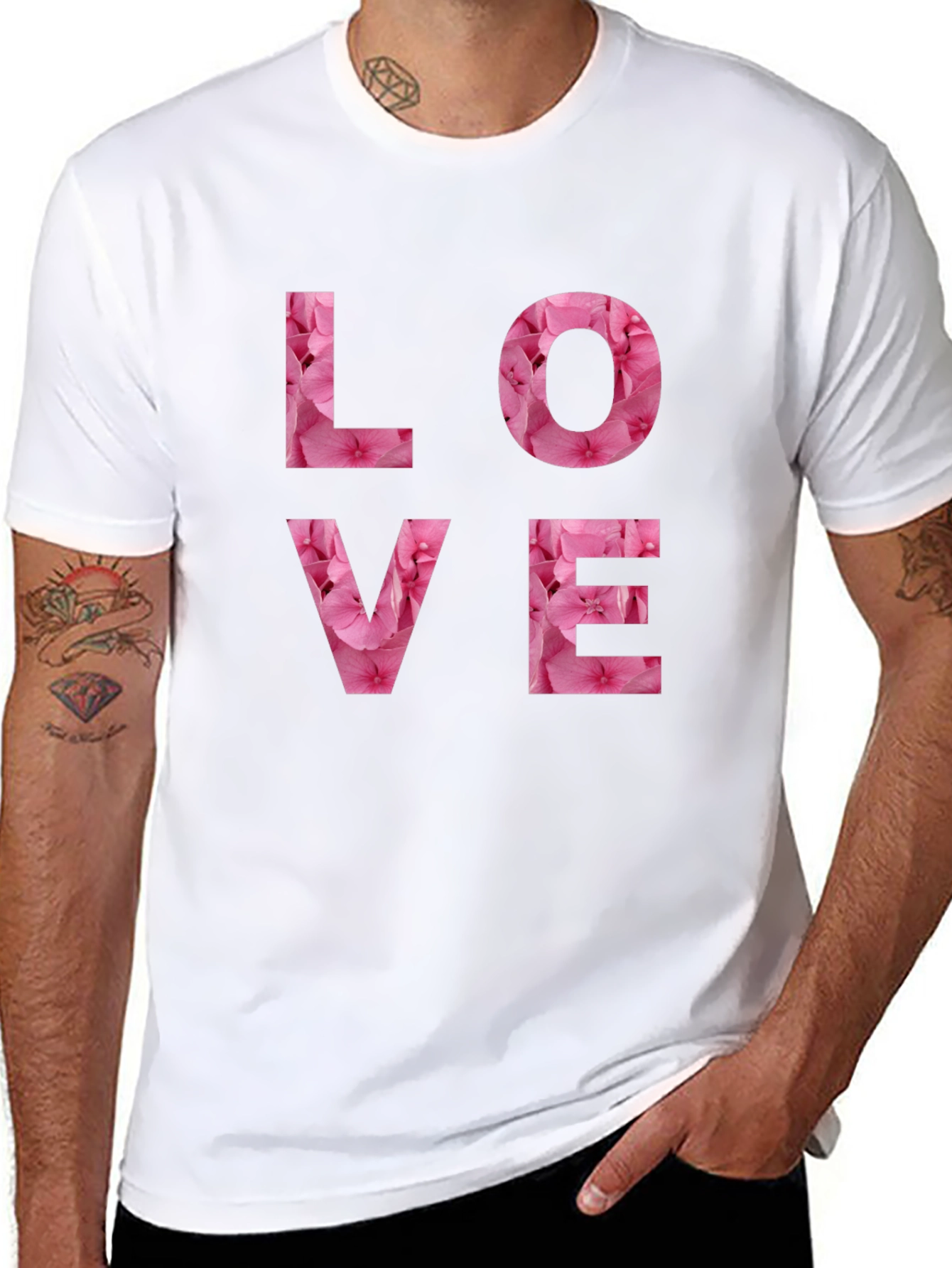 Floral LOVE Graphic Tee - Black