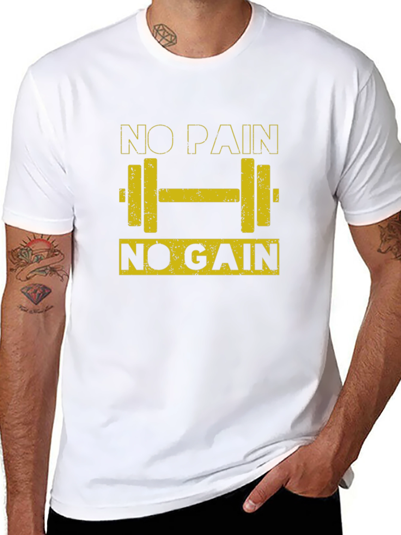 No Pain No Gain Graphic T-Shirt - Gym Motivation