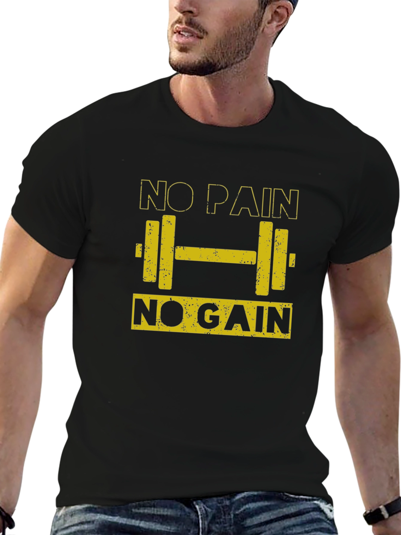 No Pain No Gain Graphic T-Shirt - Gym Motivation