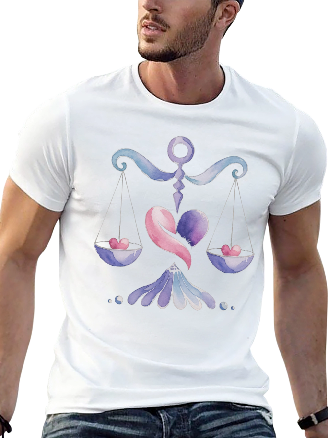 Libra Zodiac Heart Scales T-Shirt